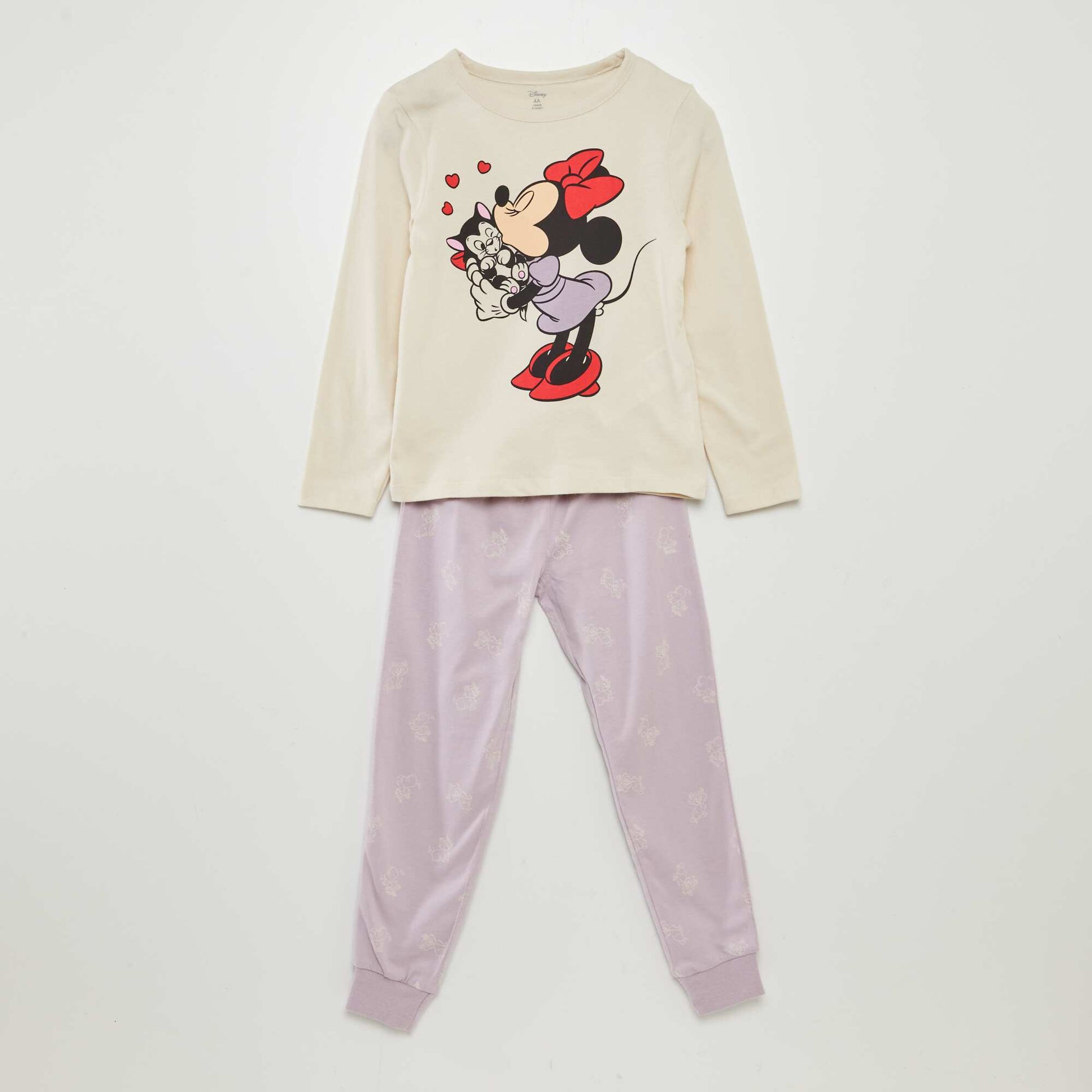 Pyjama long 'Minnie' - 2 pièces Blanc/violet