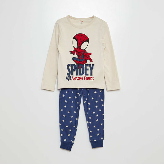 Ensemble pyjama long 'Spider-man' - 2 pièces Blanc/bleu