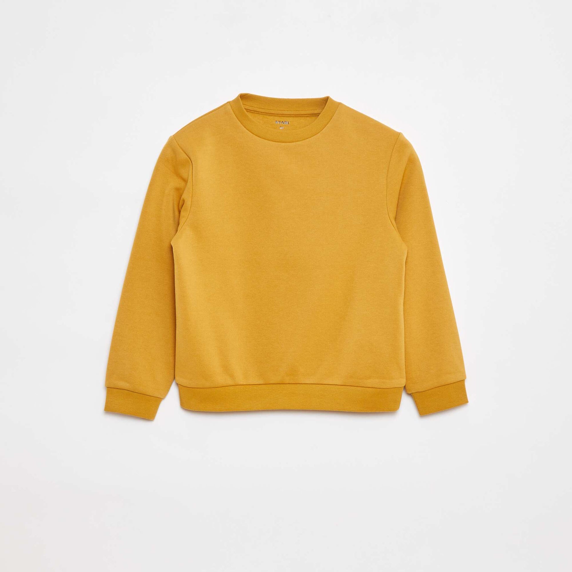 Sweat en molleton gratté uni JAUNE