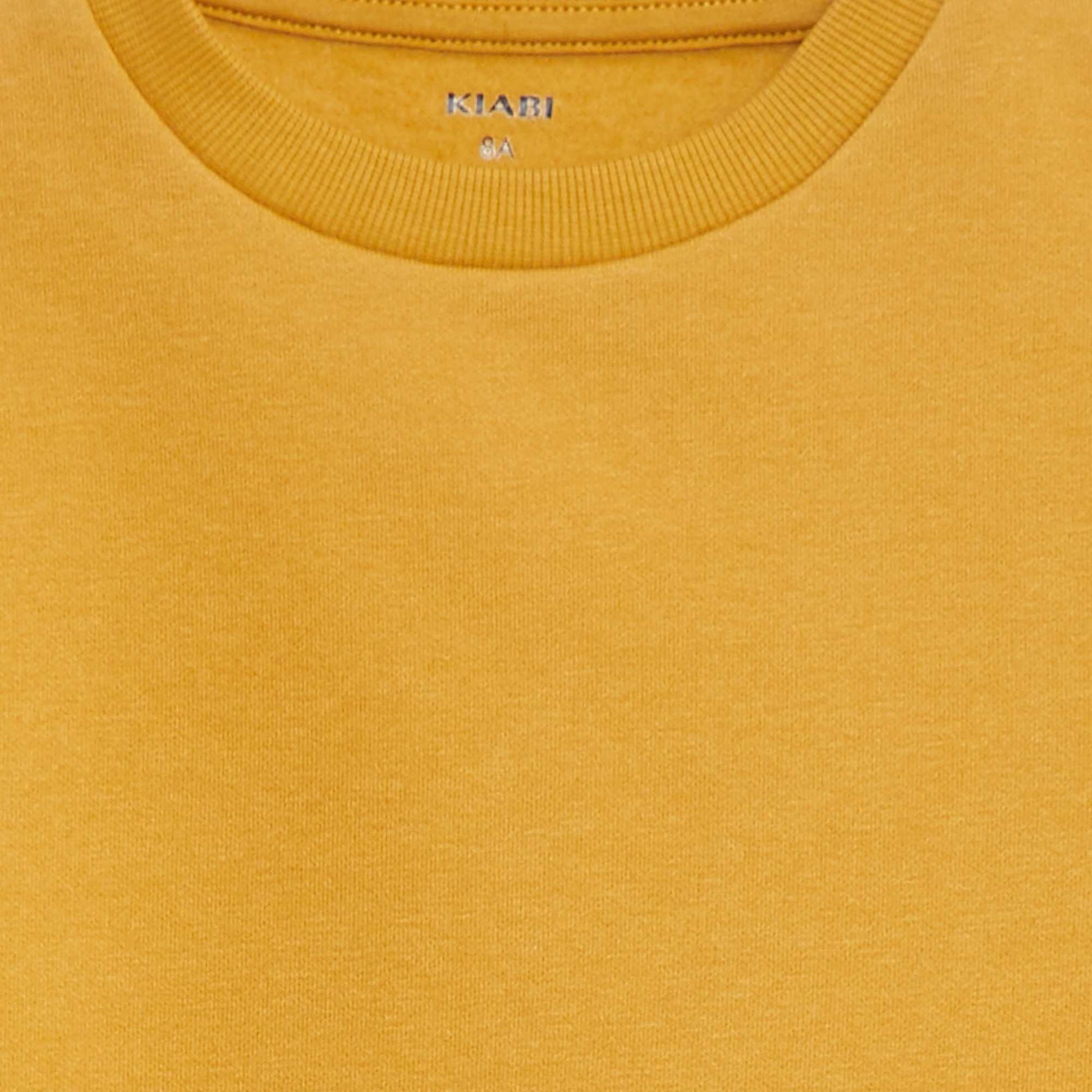Sweat en molleton gratté uni JAUNE