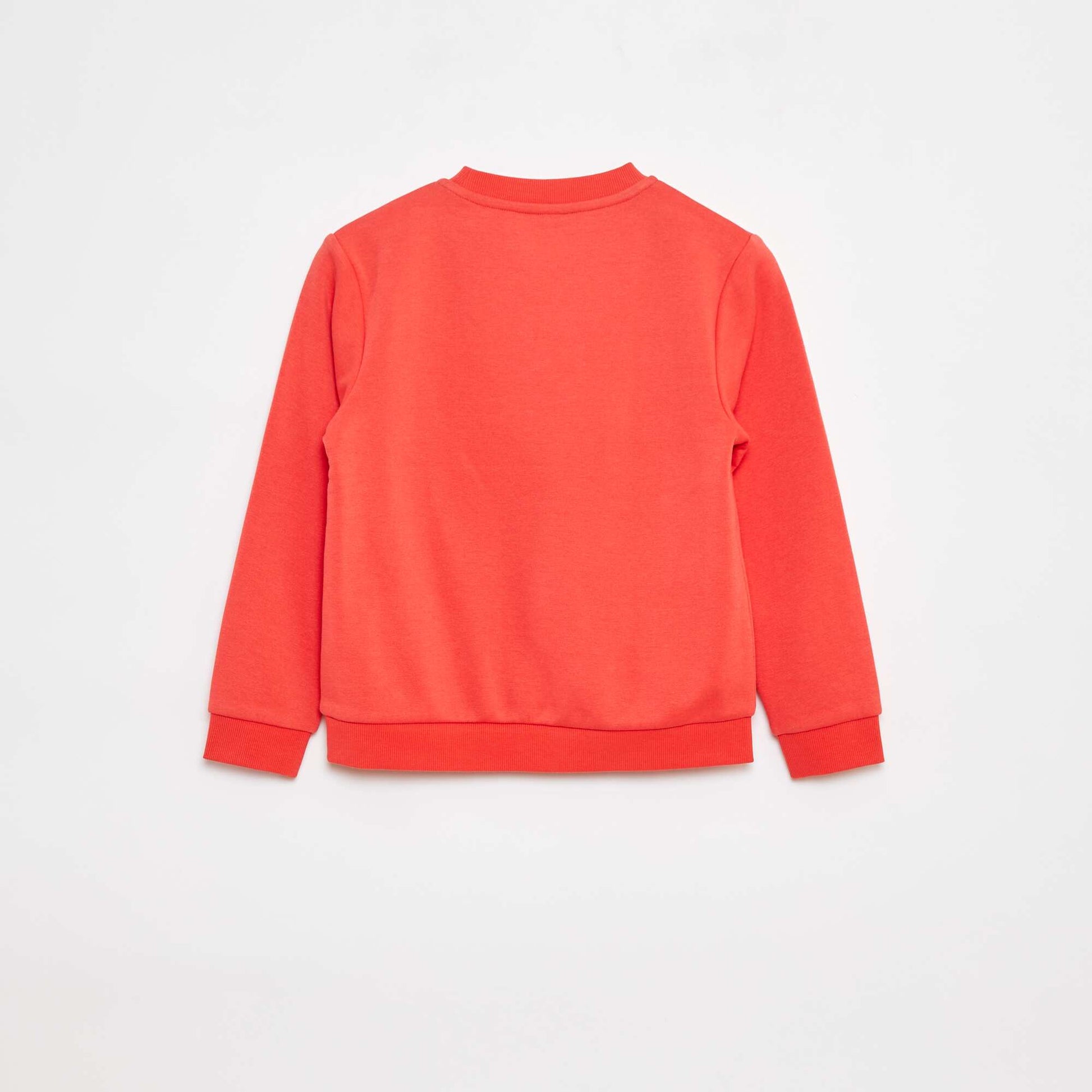Sweat en molleton gratté uni ROUGE