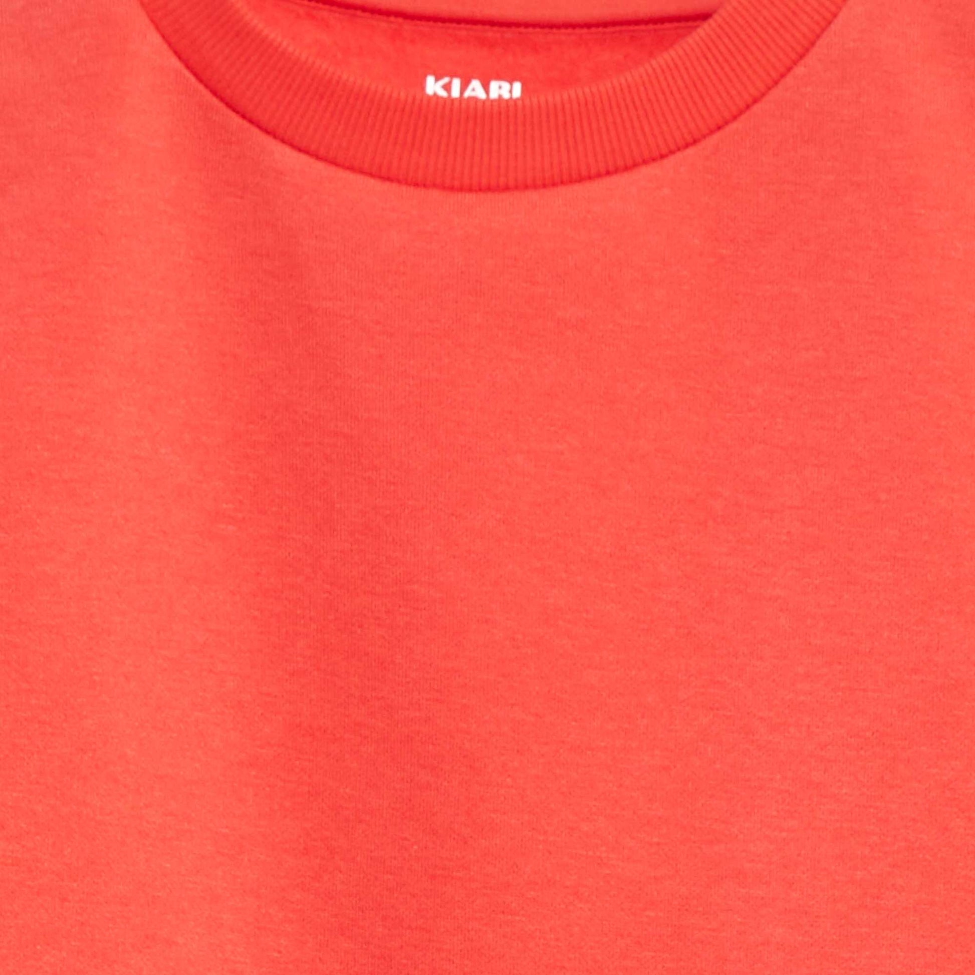 Sweat en molleton gratté uni ROUGE