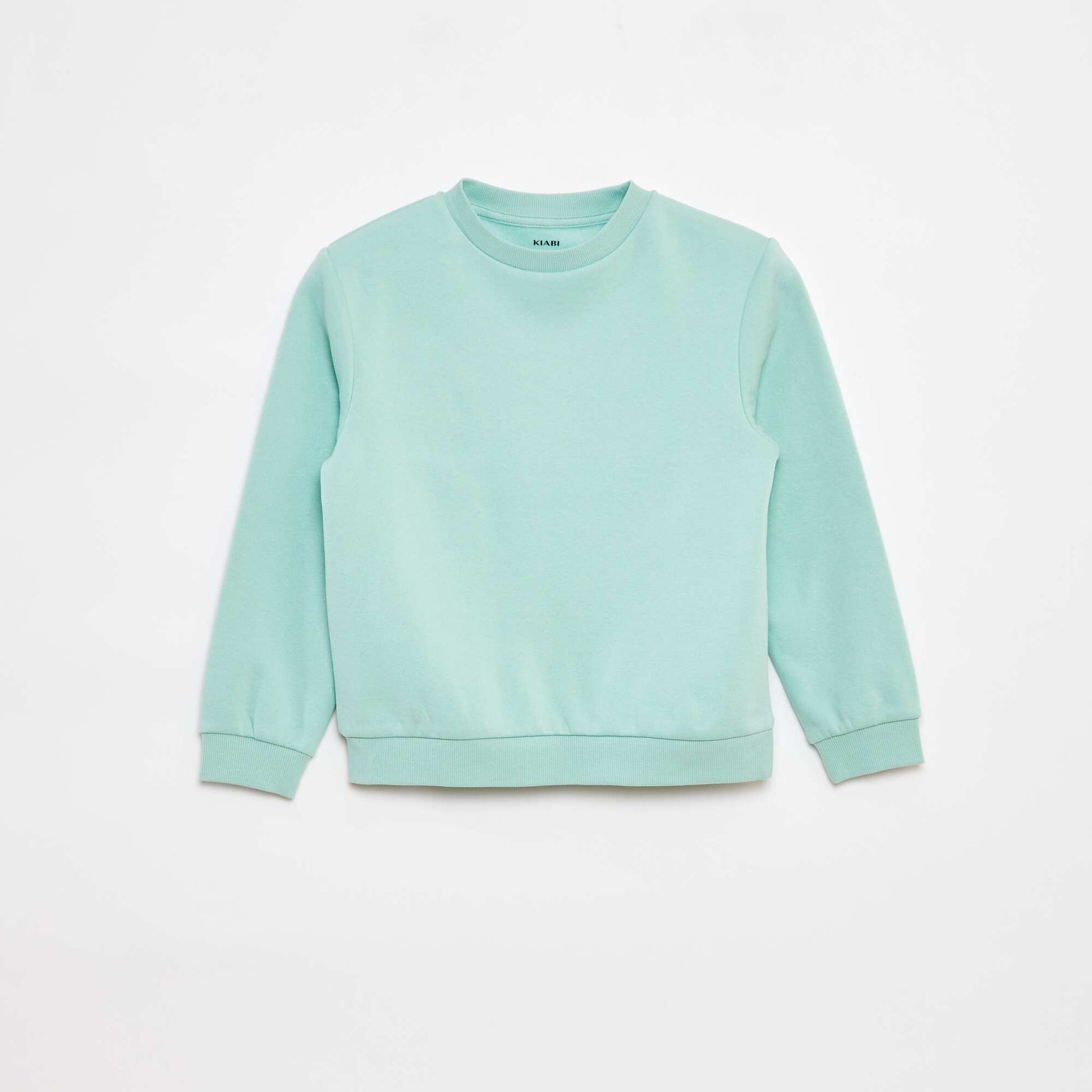 Sweat en molleton gratté uni VERT
