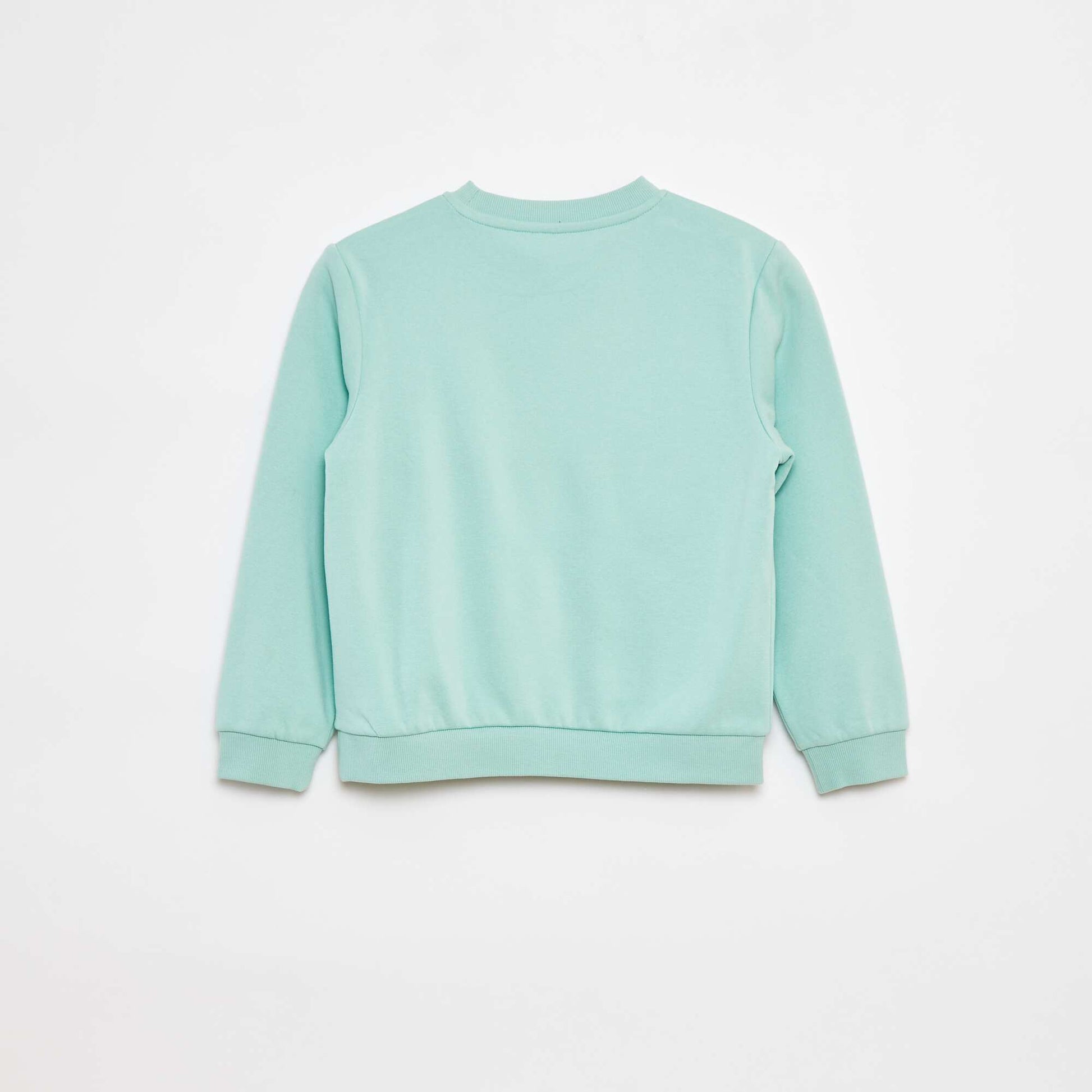 Sweat en molleton gratté uni VERT