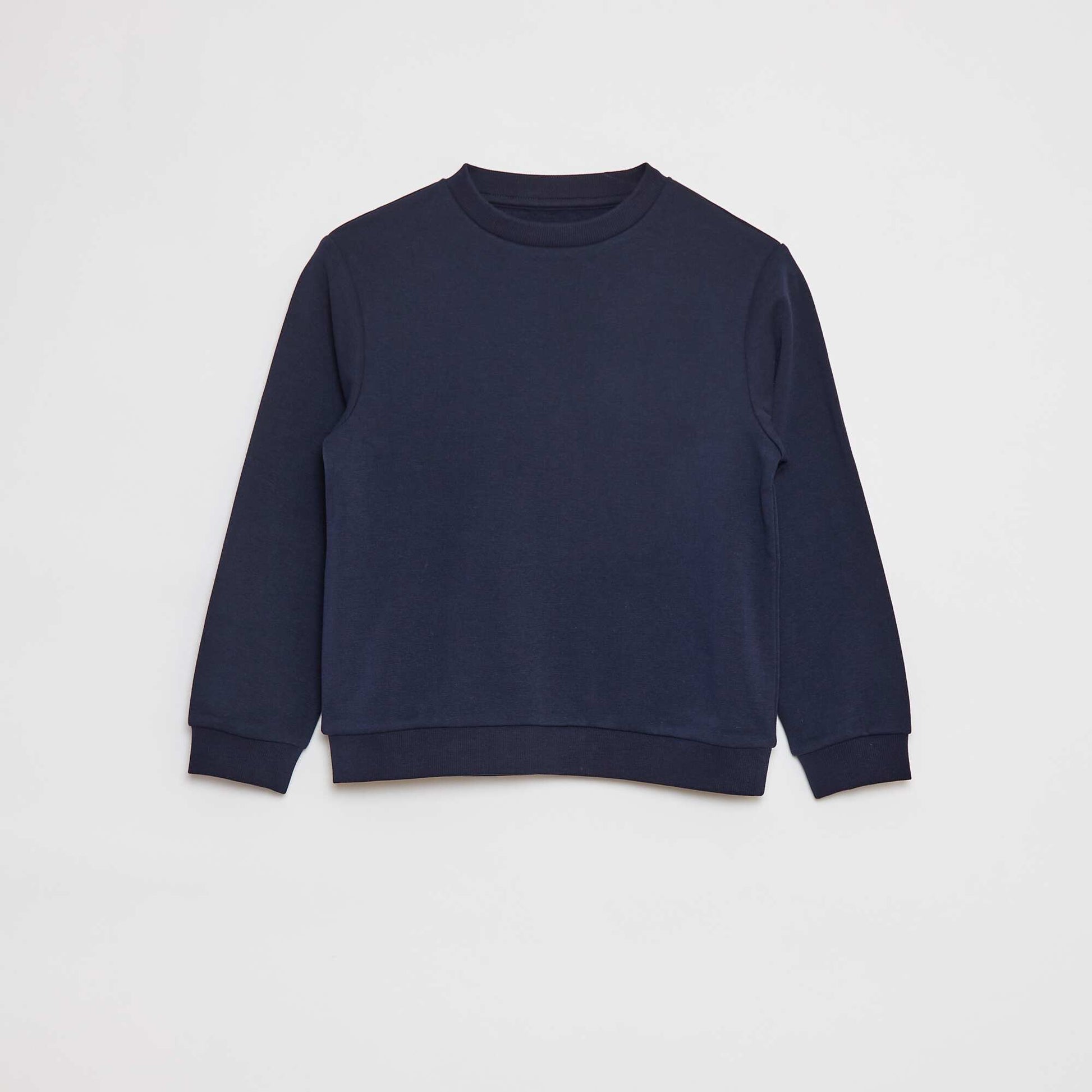 Sweat en molleton gratté uni BLEU