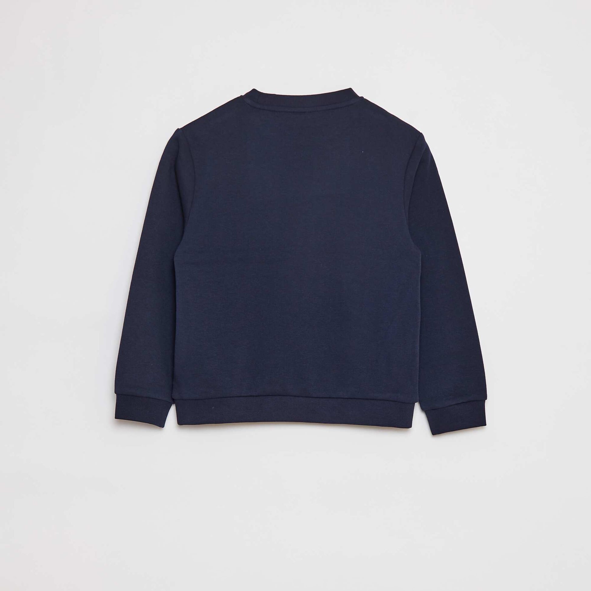 Sweat en molleton gratté uni BLEU