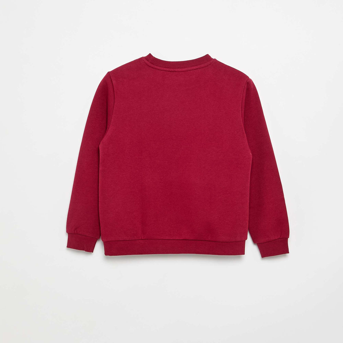 Sweat en molleton gratté uni ROUGE