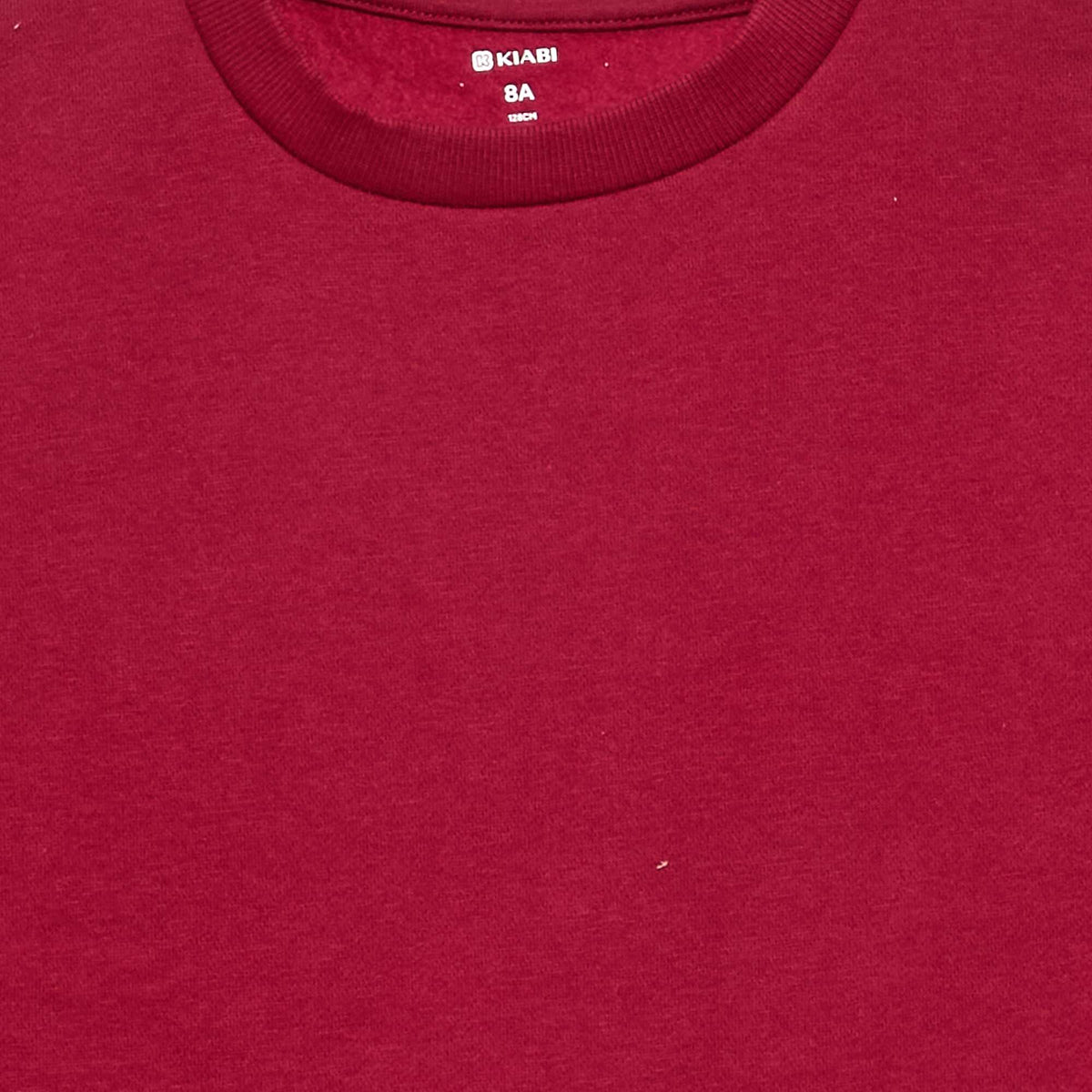 Sweat en molleton gratté uni ROUGE