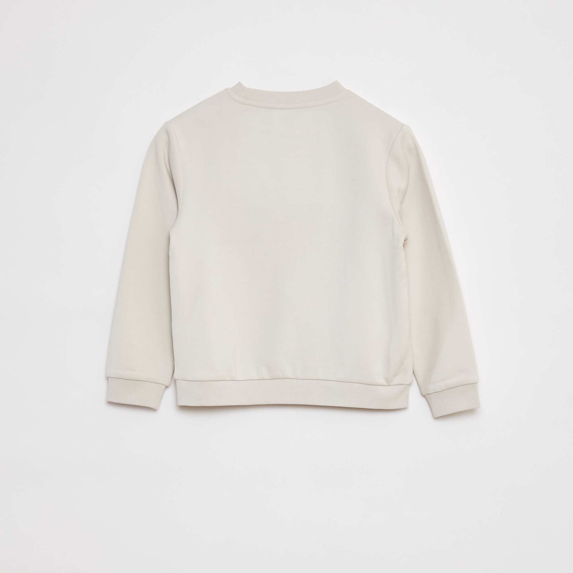 Sweat en molleton gratté uni BLANC