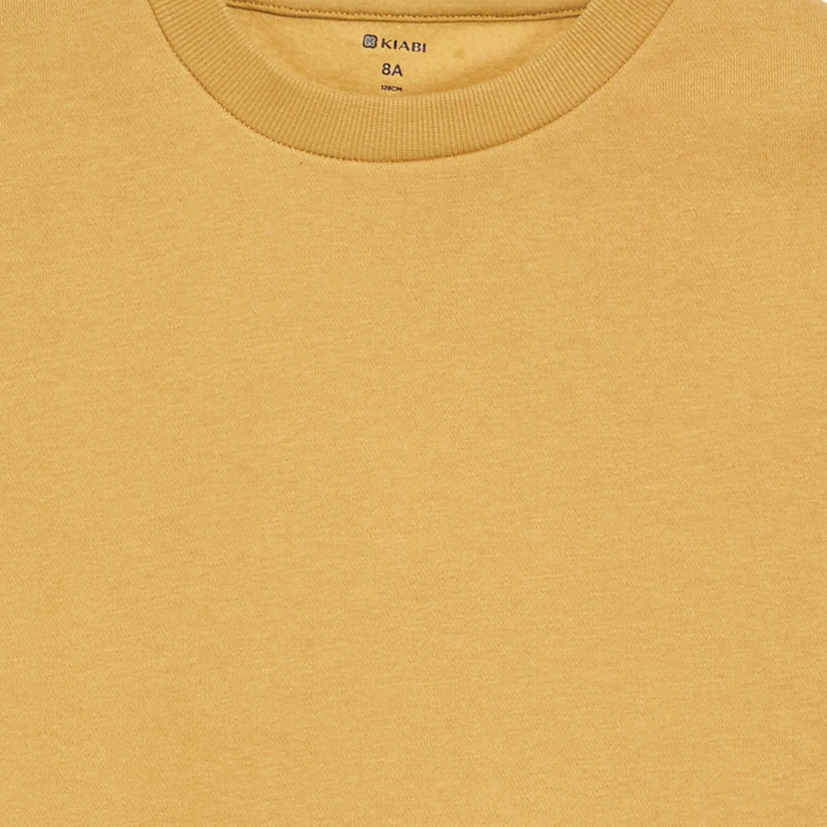 Sweat en molleton gratté uni JAUNE
