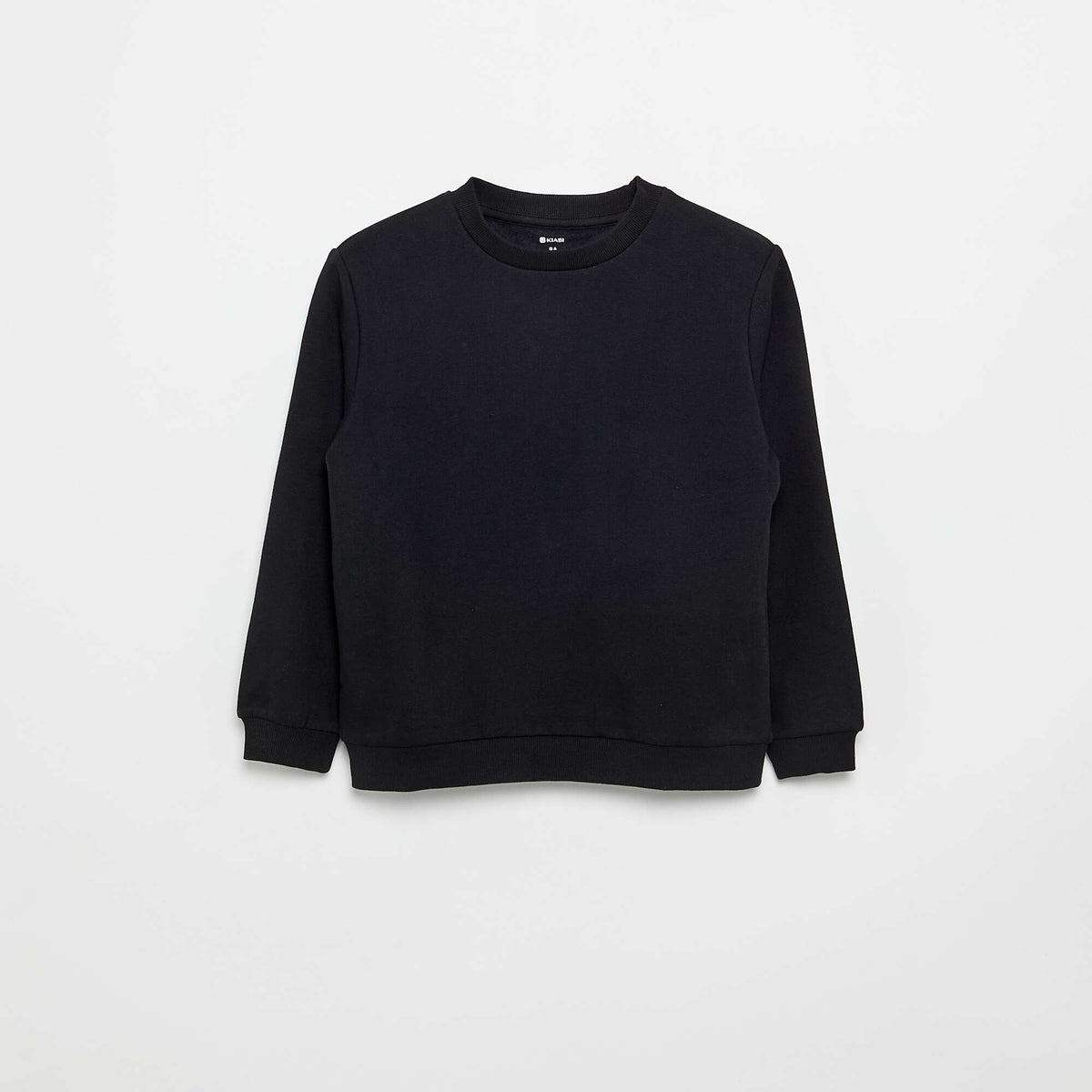 Sweat en molleton gratté uni NOIR