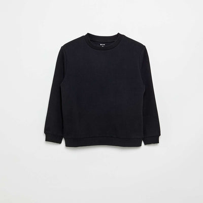 Sweat en molleton gratté uni NOIR