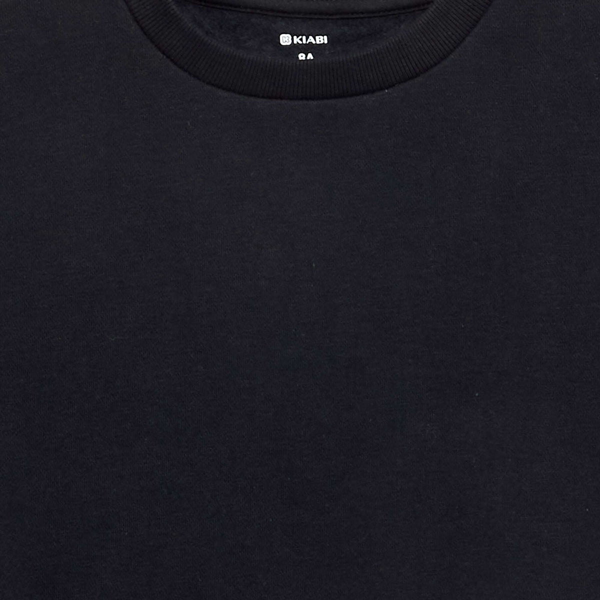 Sweat en molleton gratté uni NOIR