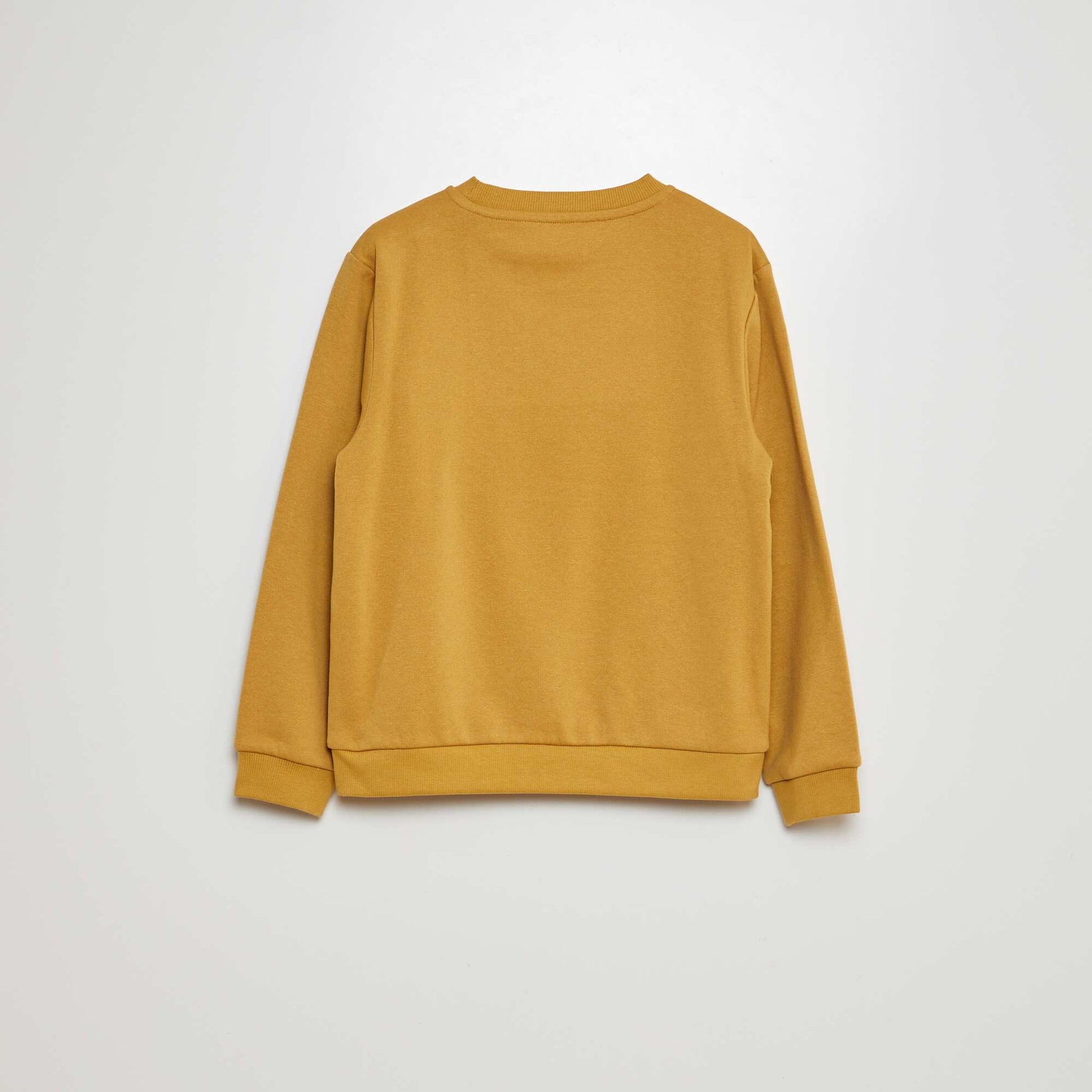 Sweat en molleton gratté uni JAUNE MOUTARDE