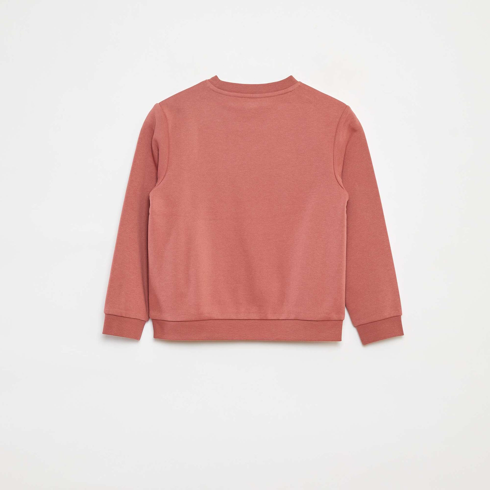 Sweat en molleton gratté uni ROSE