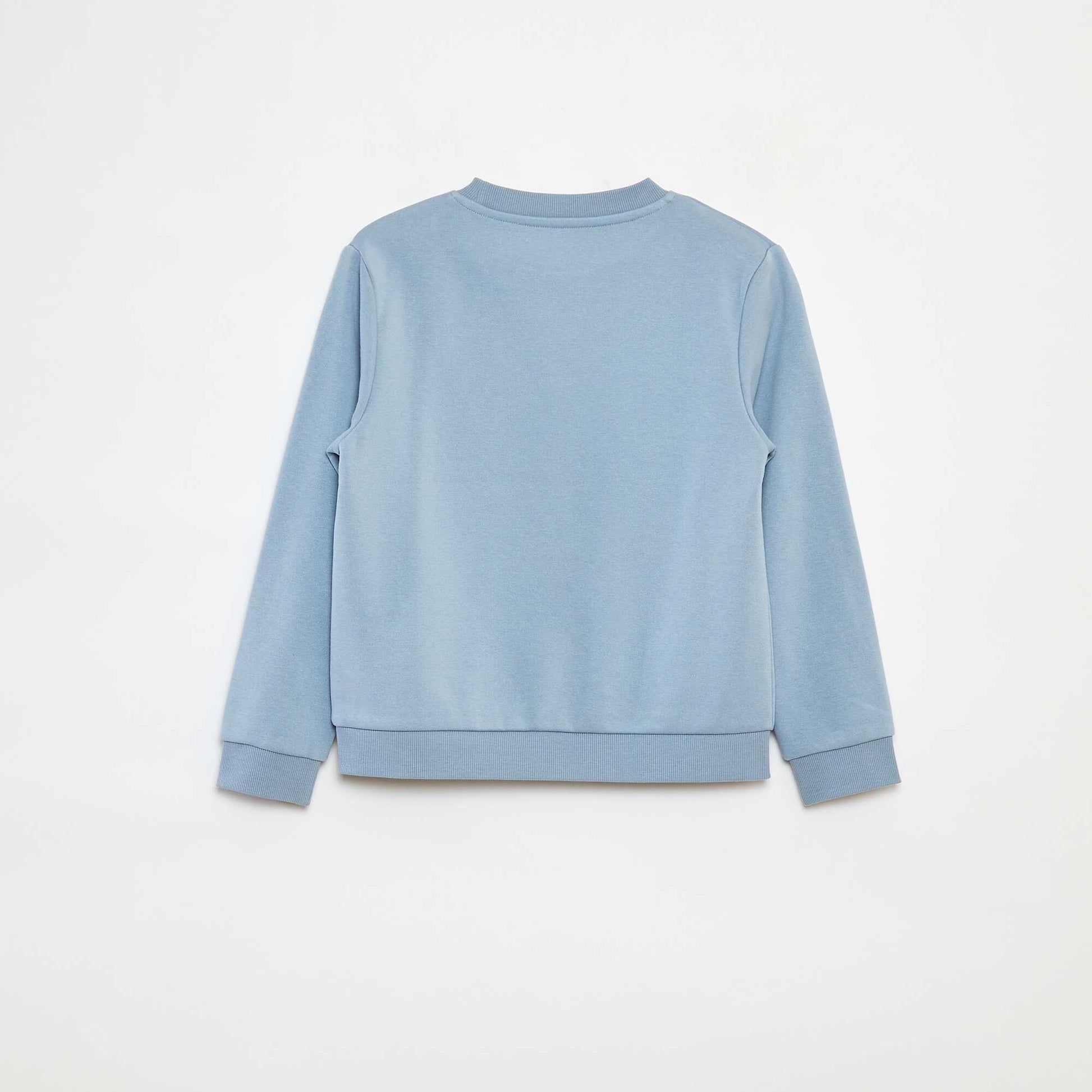 Sweat en molleton gratté uni BLEU