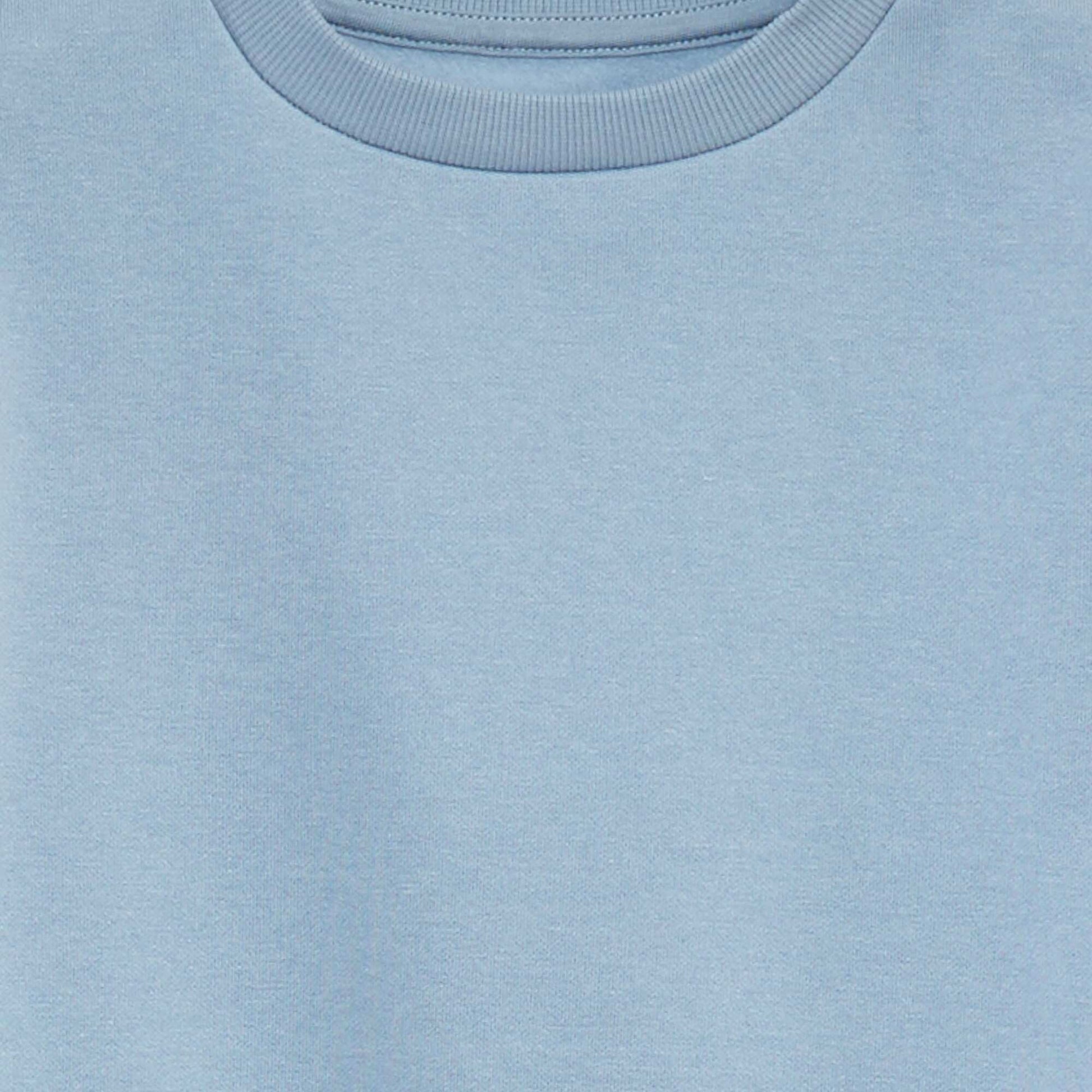 Sweat en molleton gratté uni BLEU