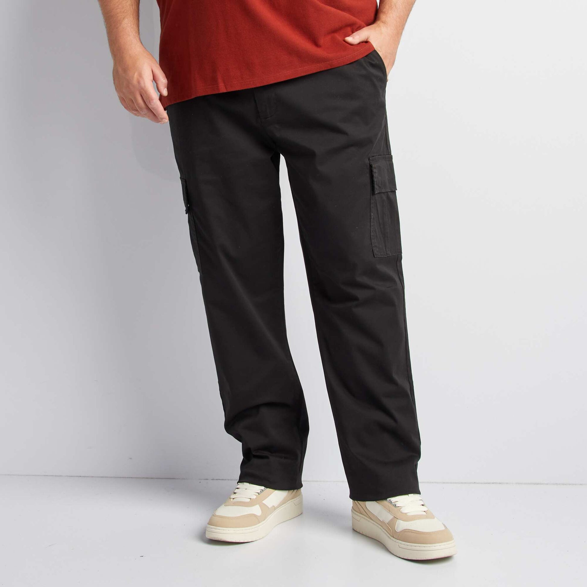 Pantalon multipoches uni NOIR
