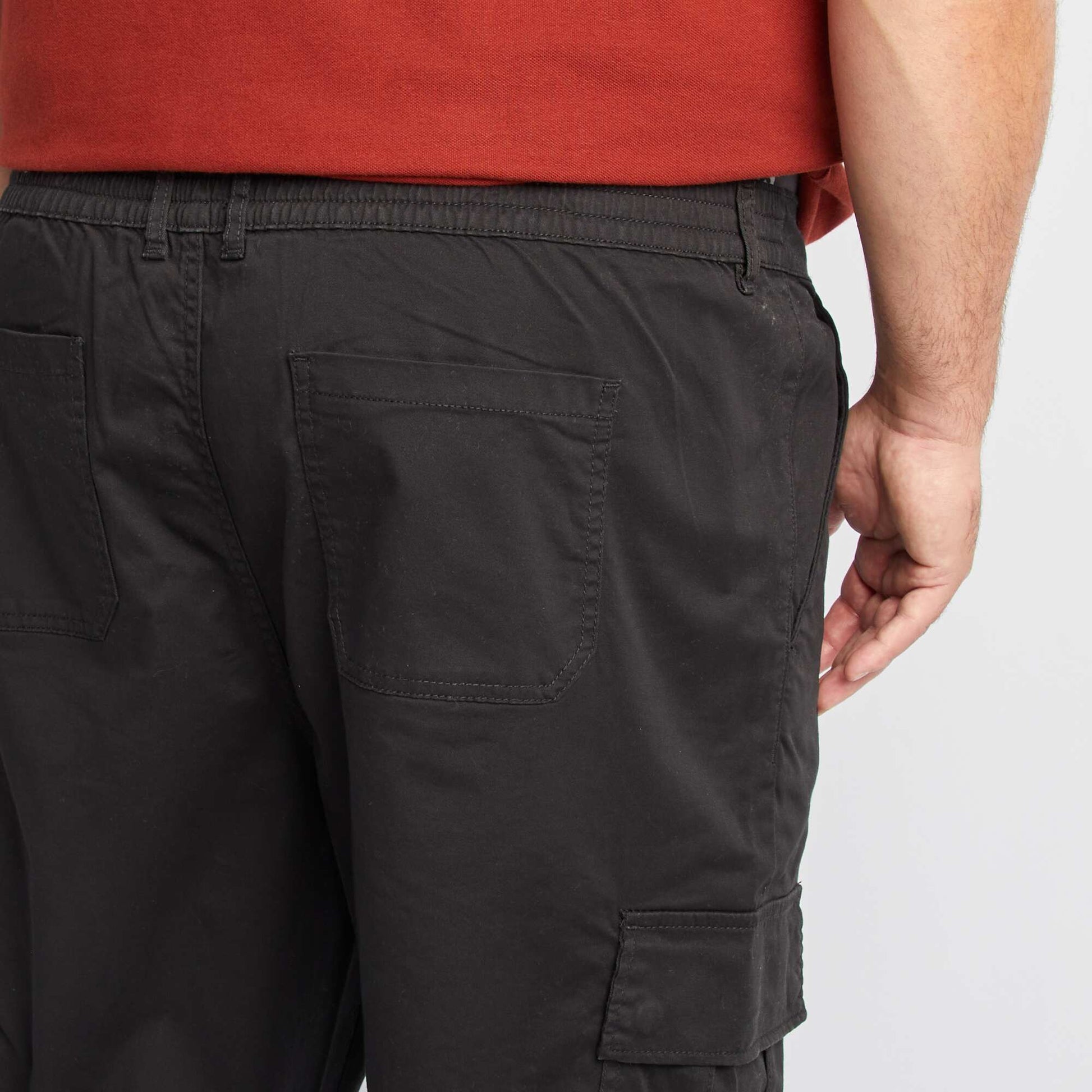 Pantalon multipoches uni NOIR