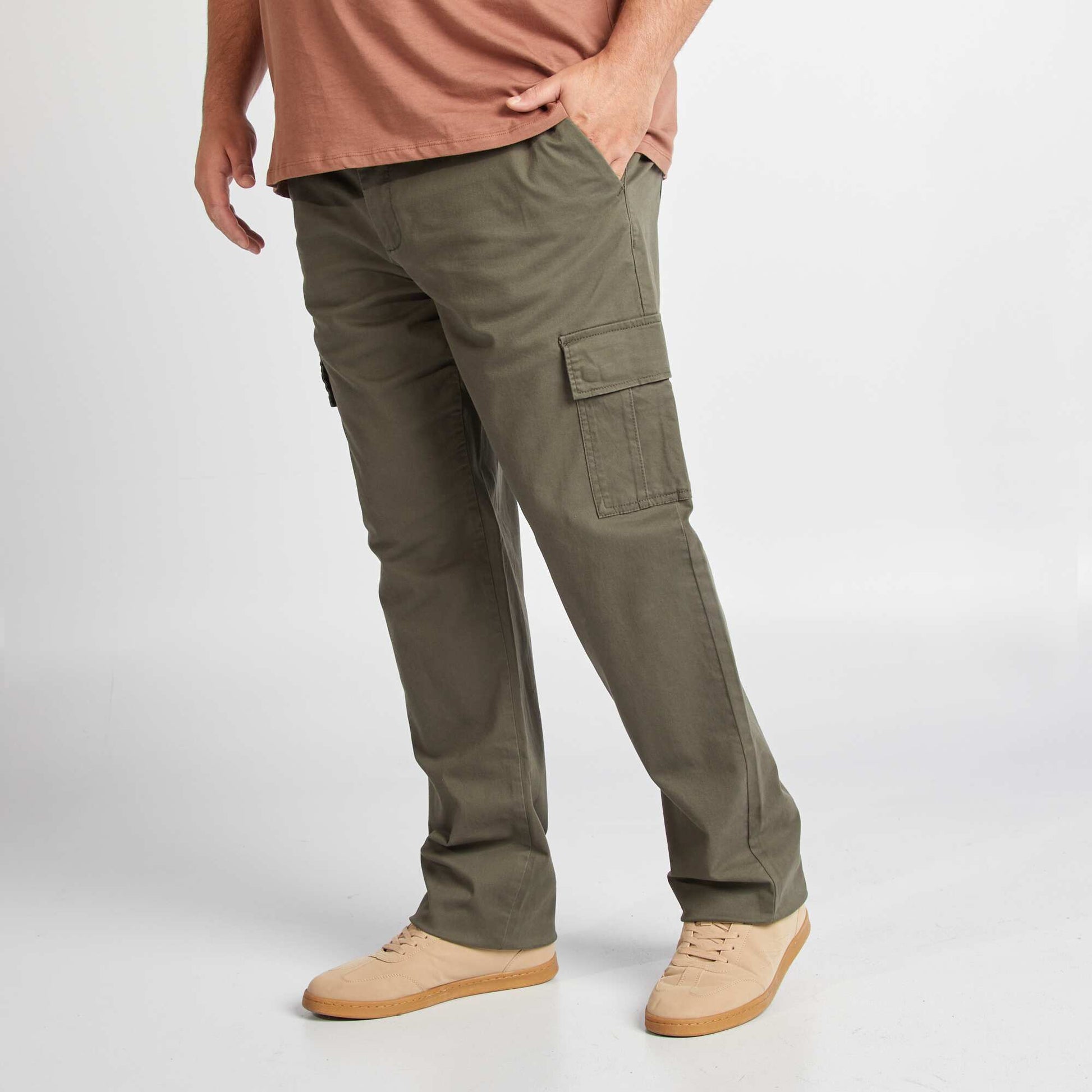 Pantalon multipoches uni KAKI