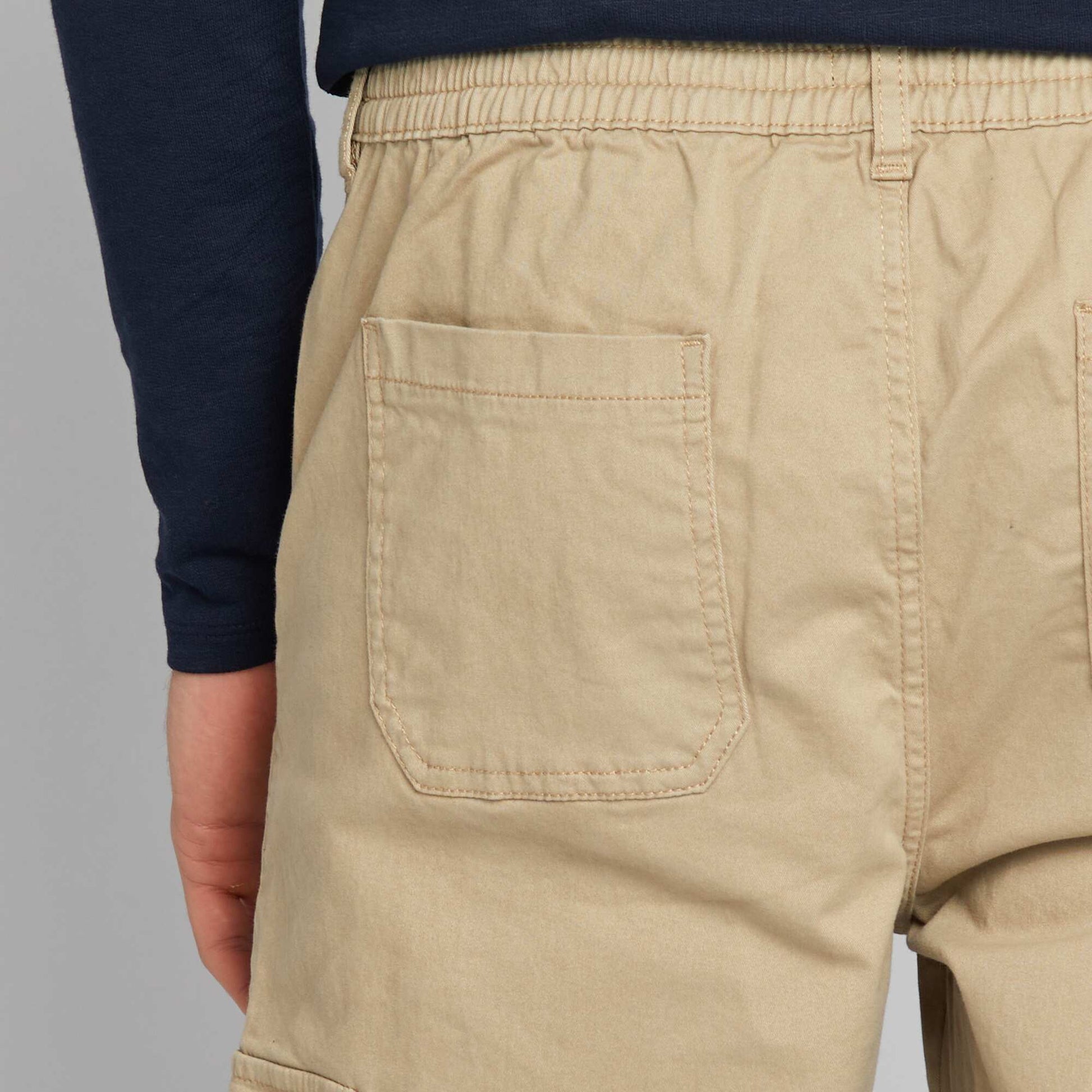 Pantalon multipoches uni BEIGE