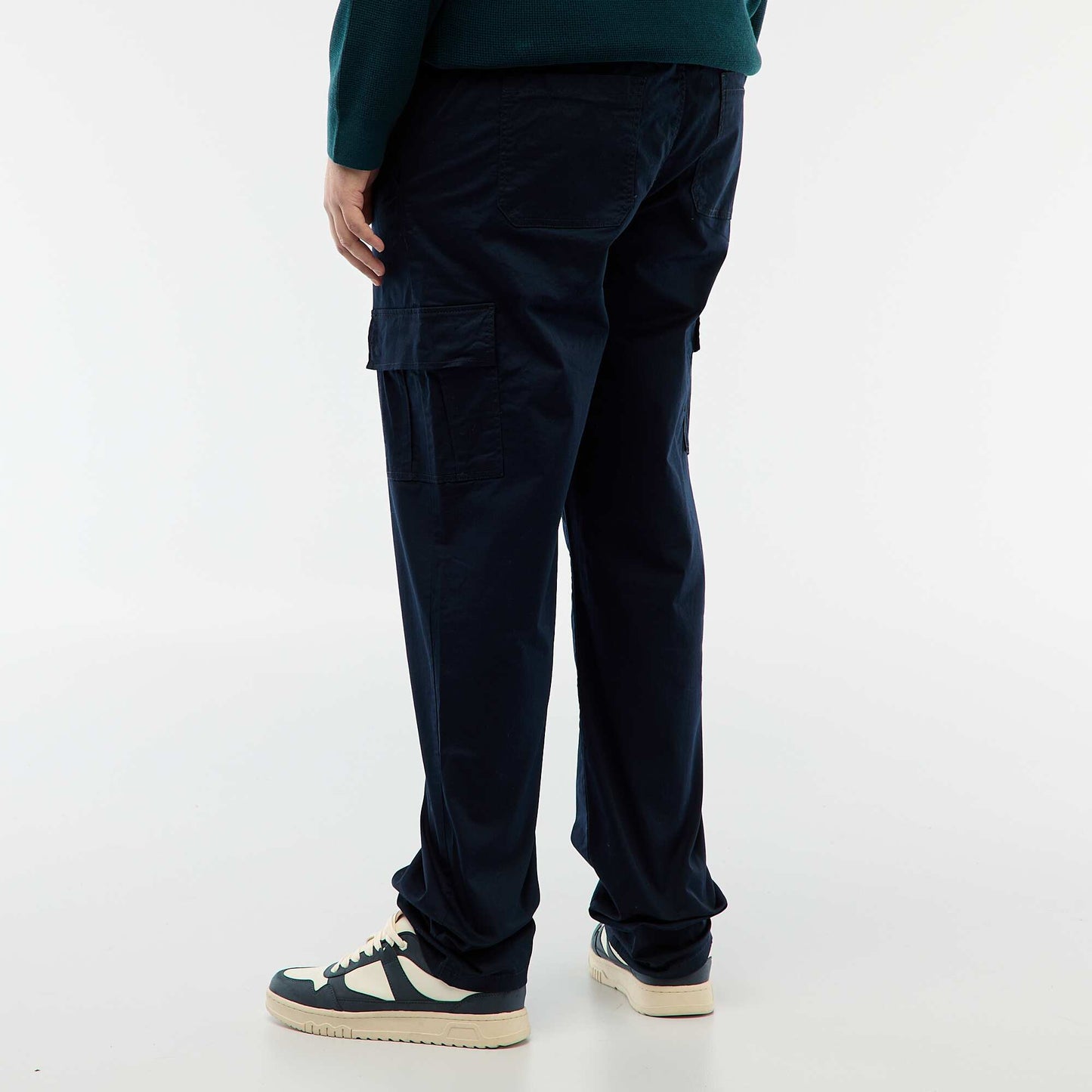 Pantalon multipoches uni BLEU