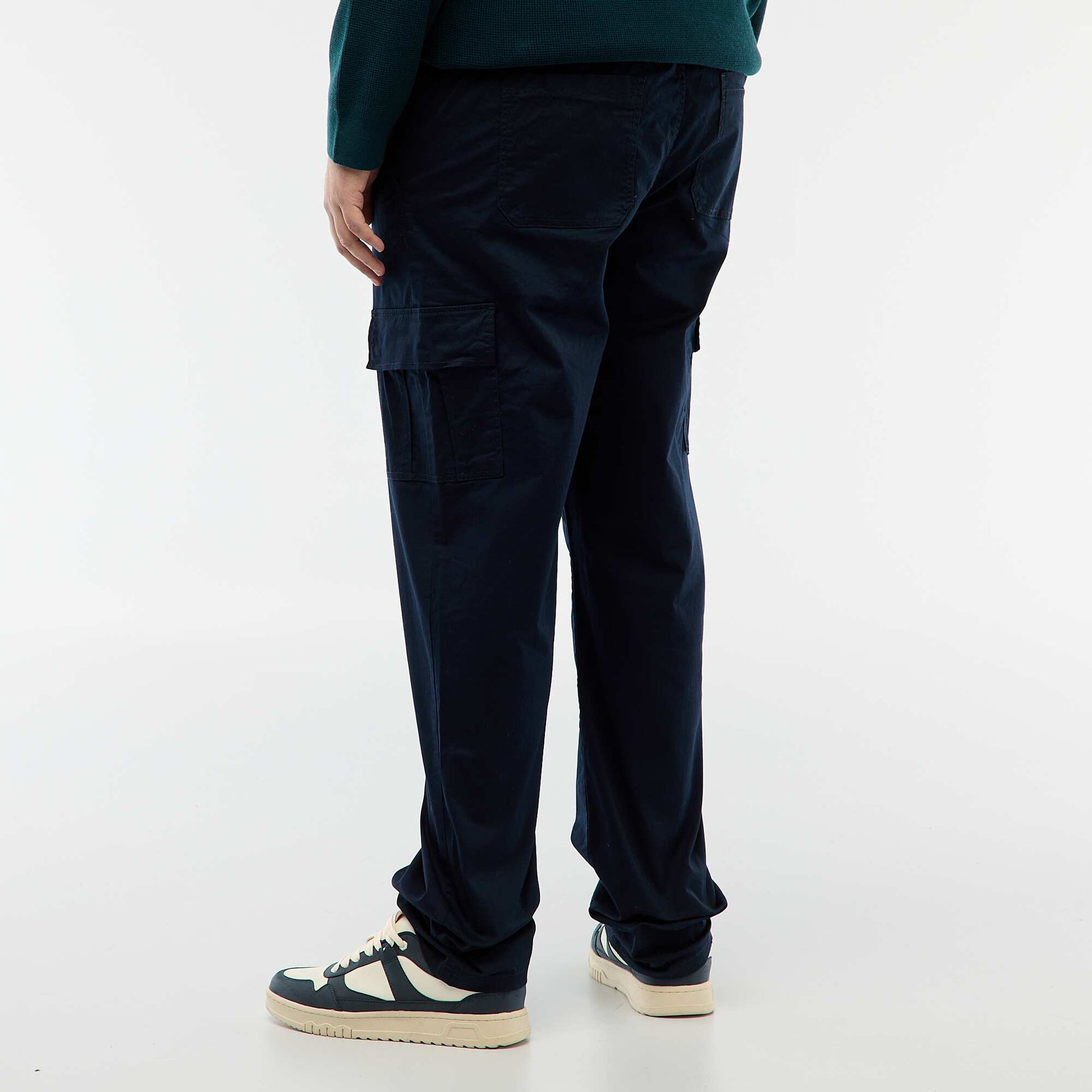 Pantalon multipoches uni BLEU