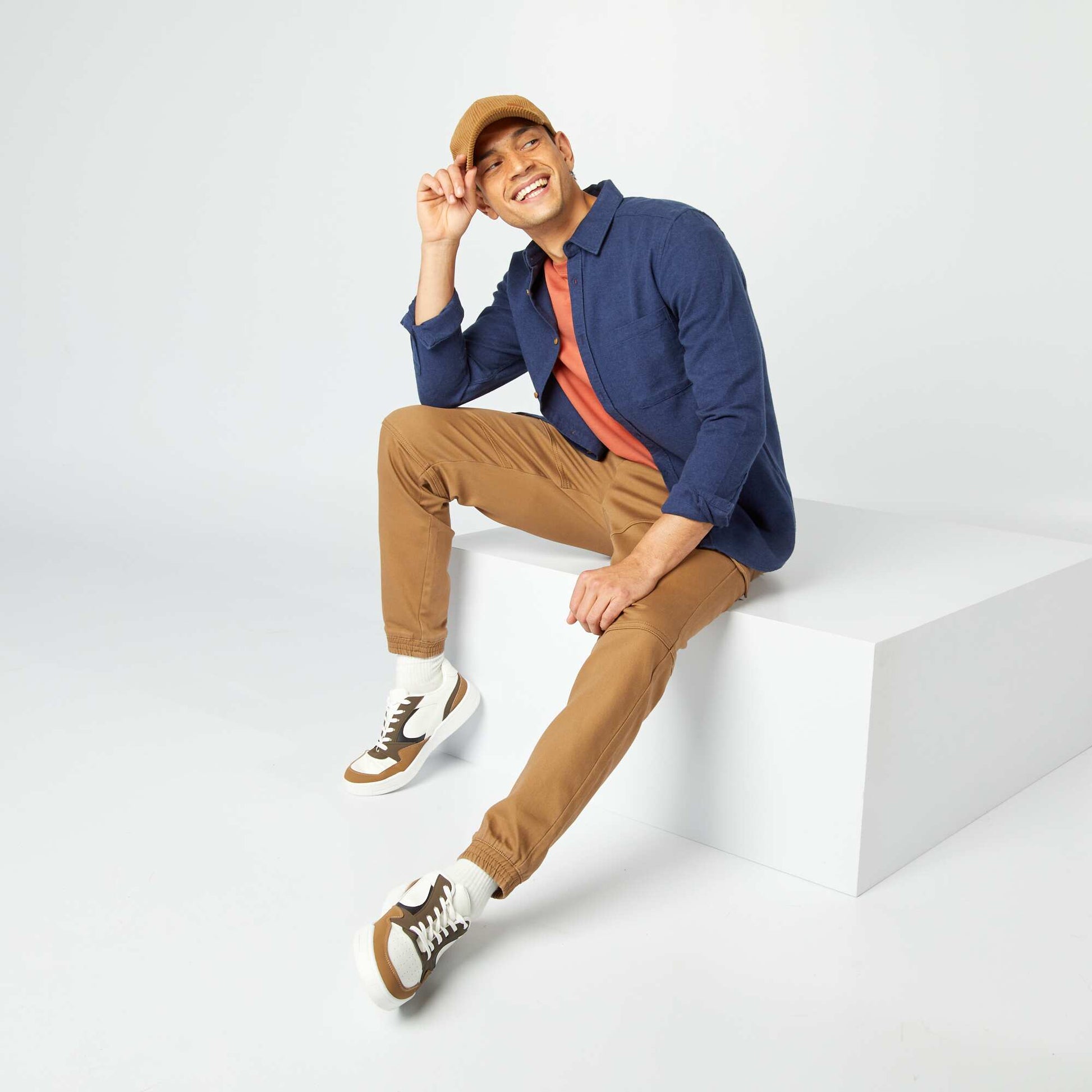 Chemise en flanelle avec poches poitrine BLEU