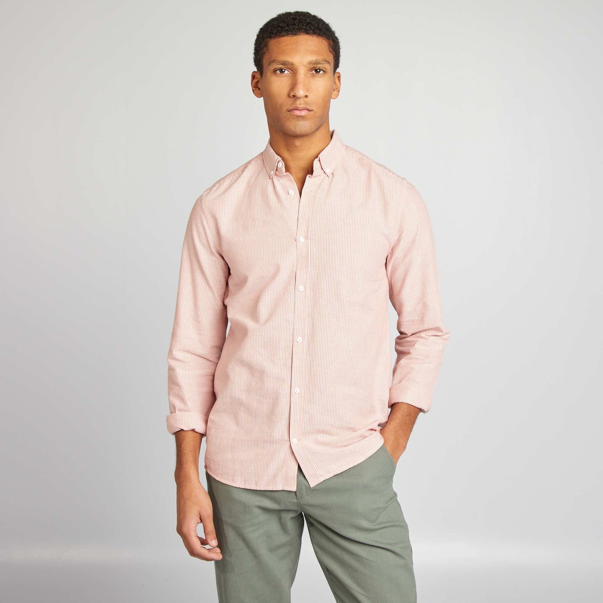 Chemise Oxford à motif Marron
