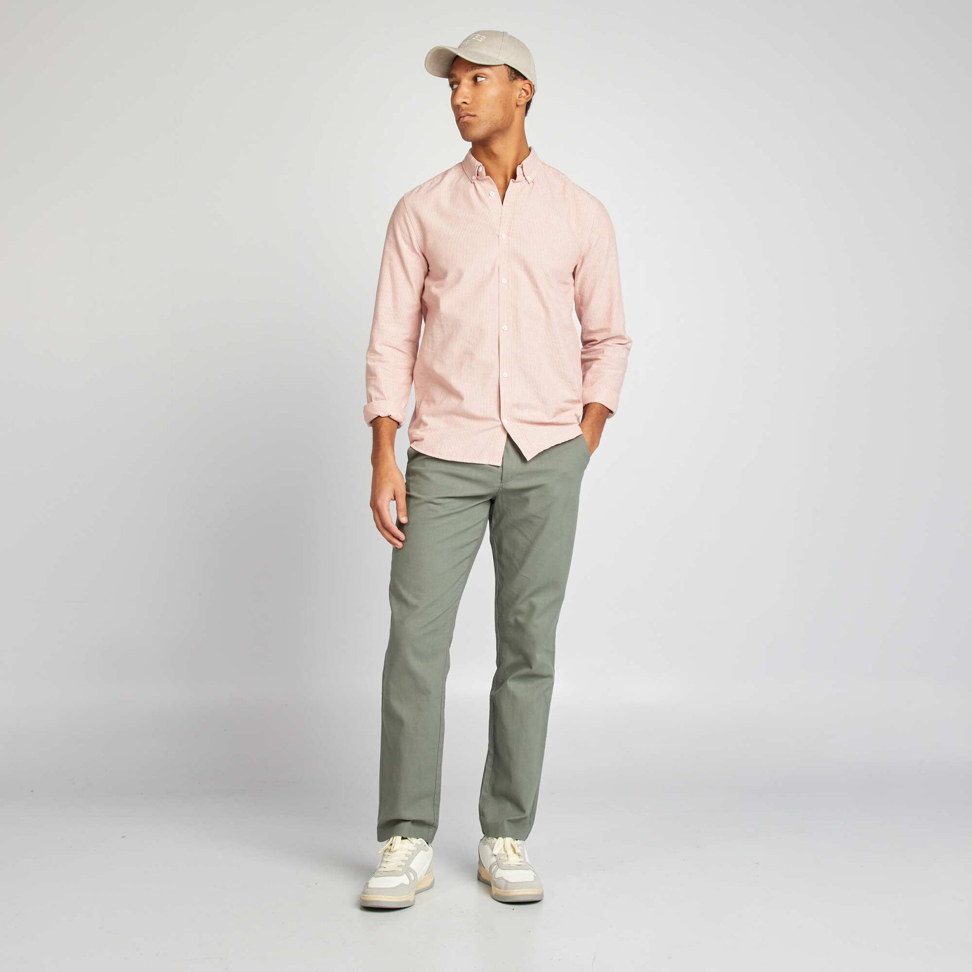 Chemise Oxford à motif Marron