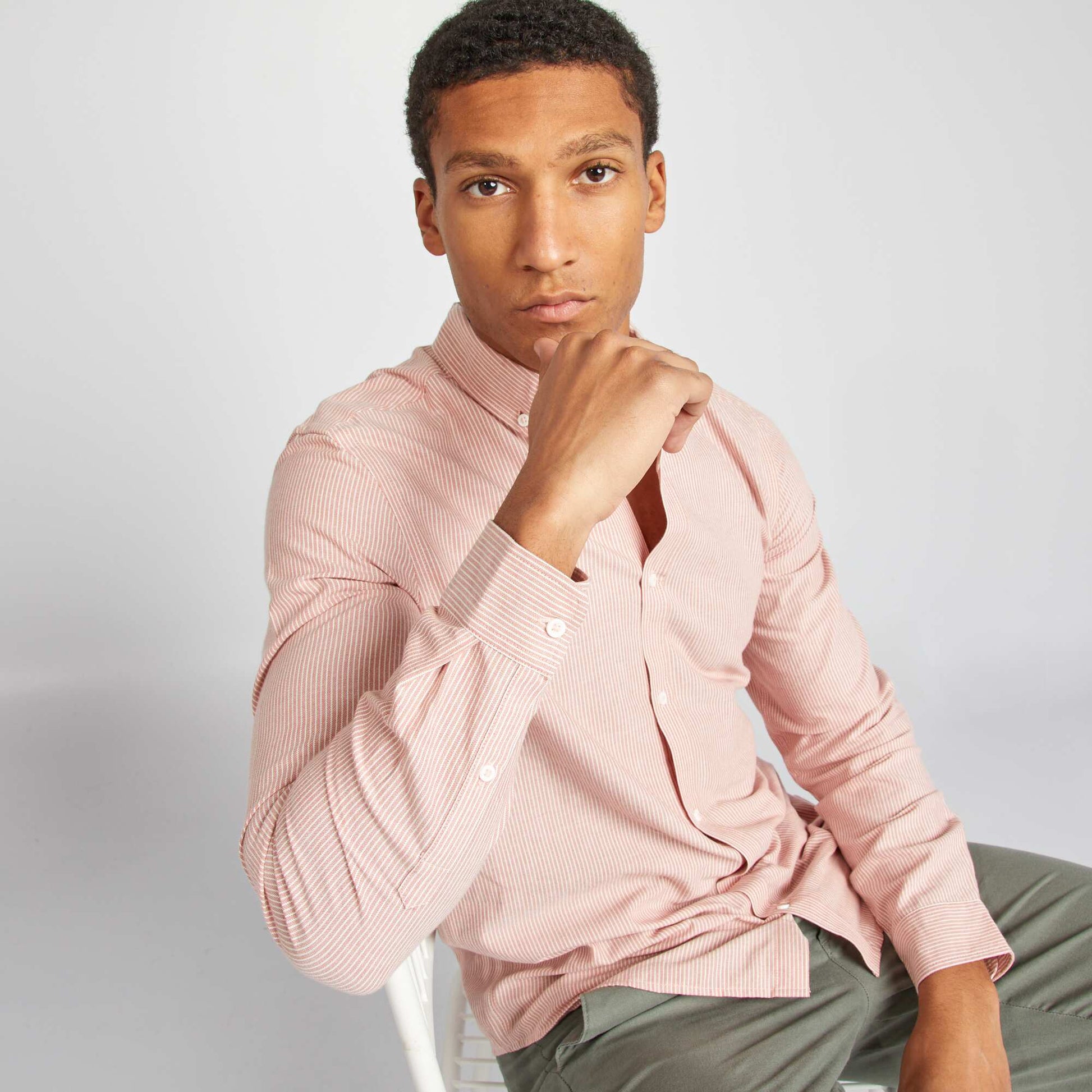 Chemise Oxford à motif Marron