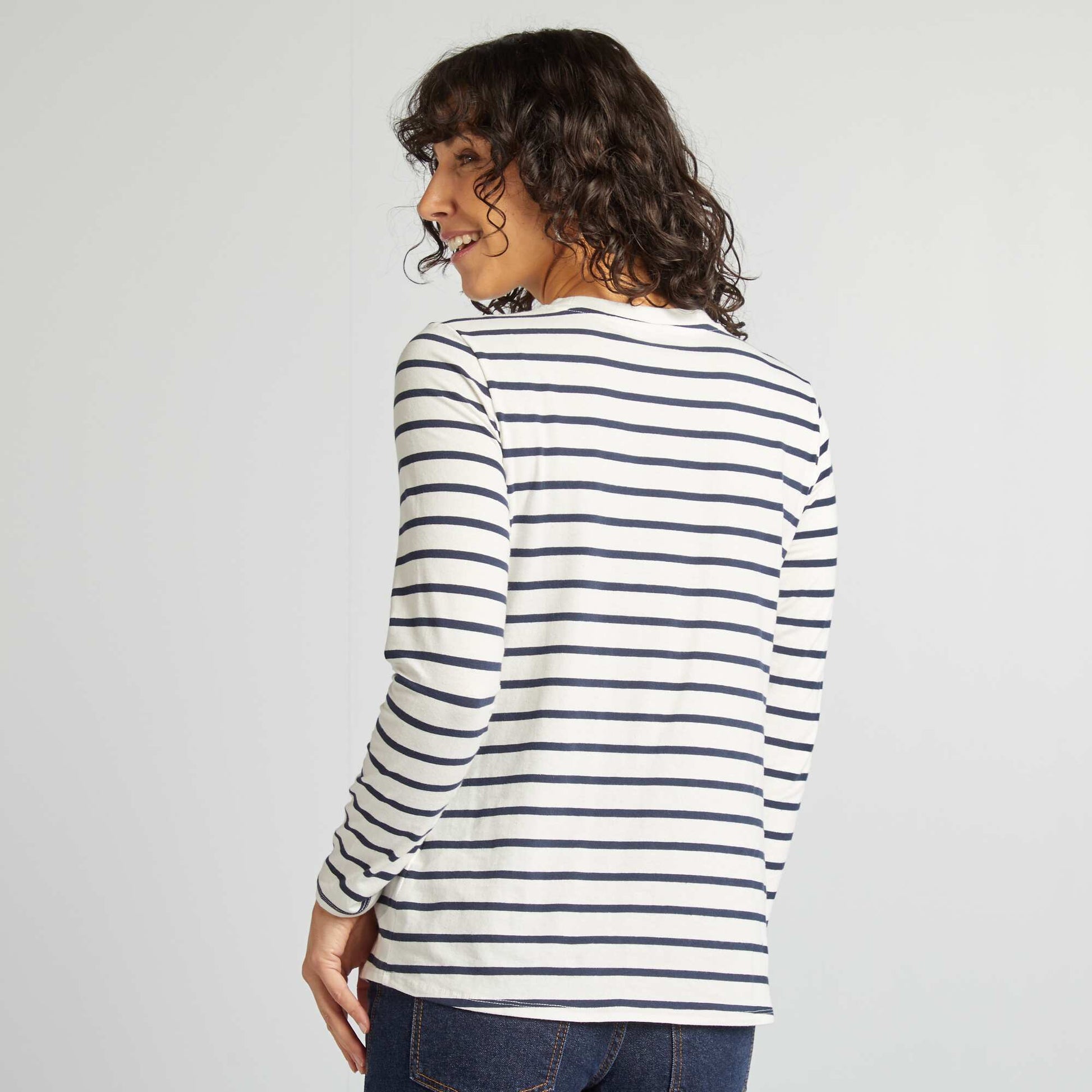 T-shirt d'allaitement manches longues Rayé