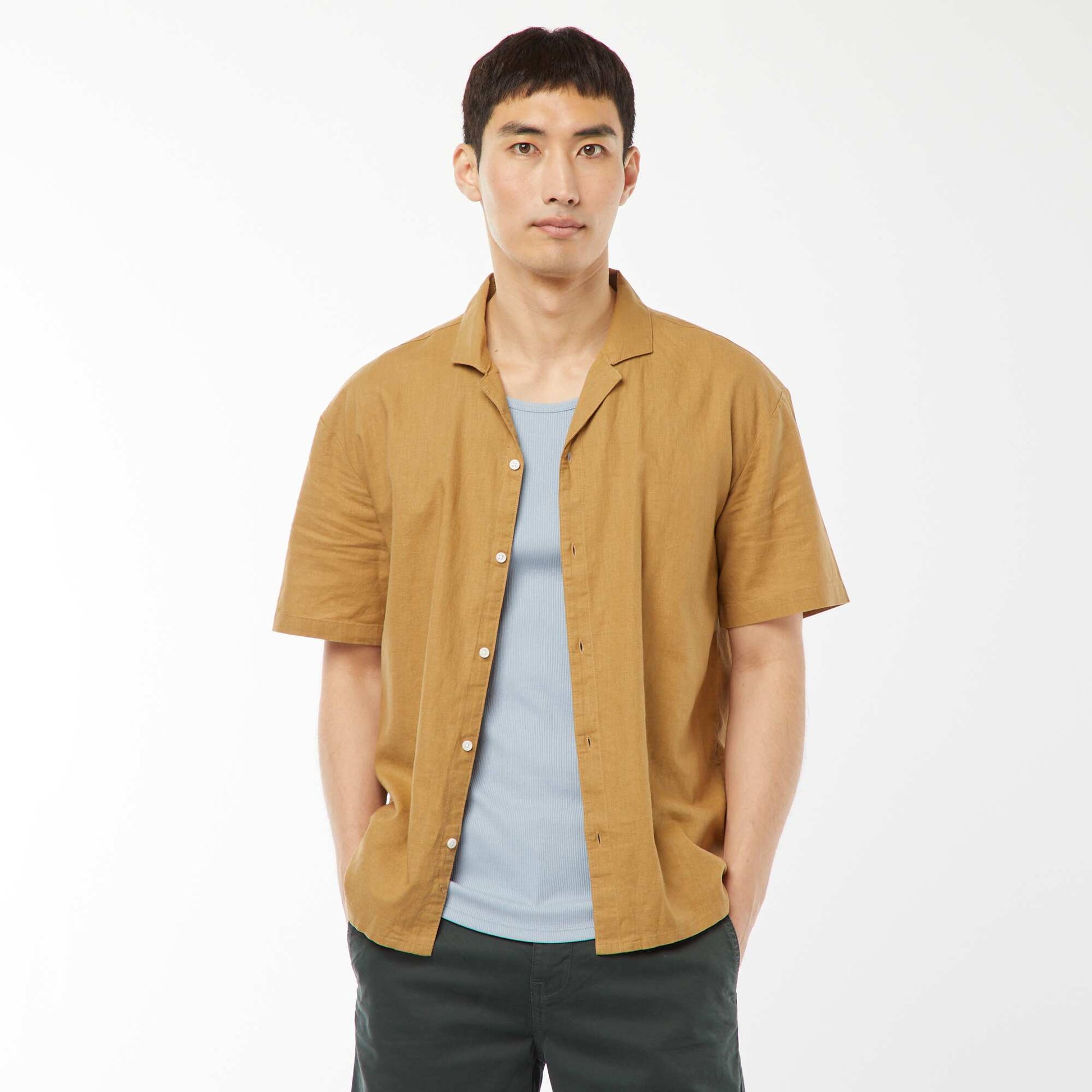 Chemise manches courtes JAUNE