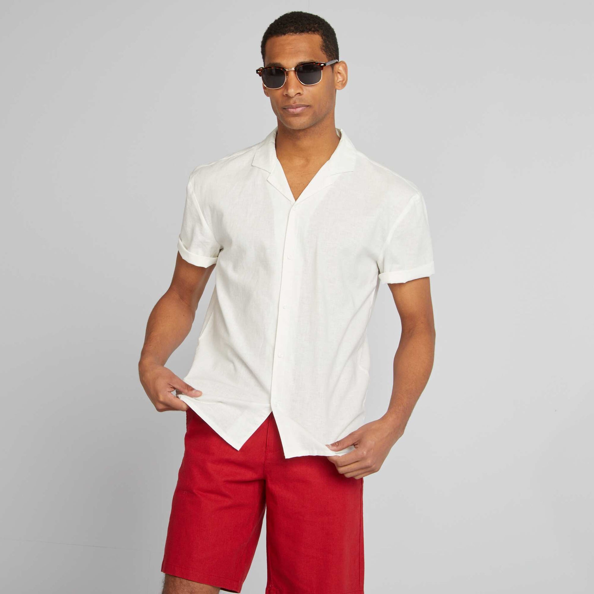Chemise manches courtes BLANC