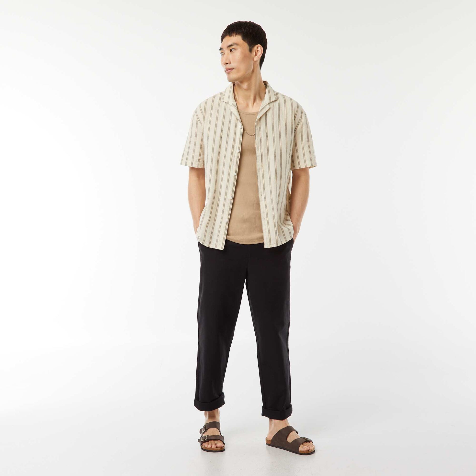Chemise manches courtes BEIGE