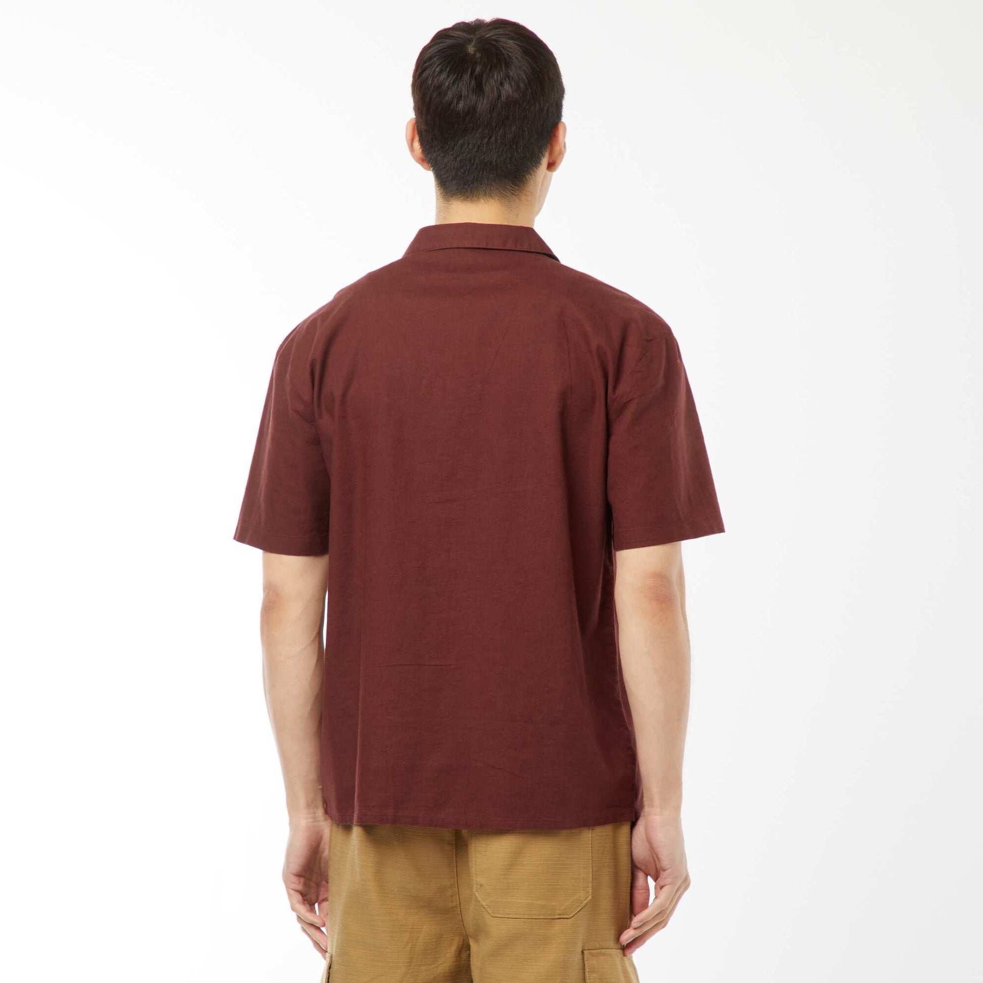 Chemise manches courtes MARRON