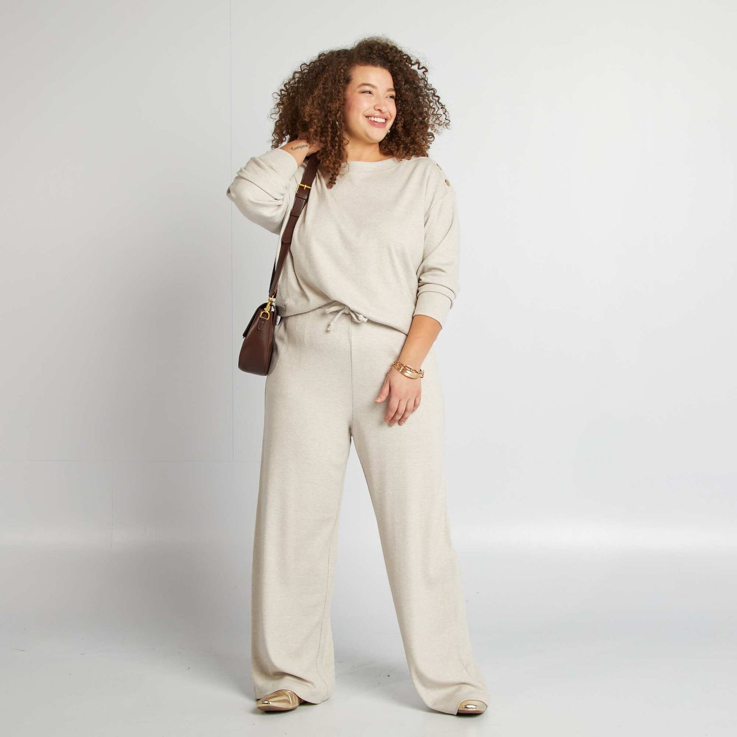 Pantalon en maille douce BEIGE