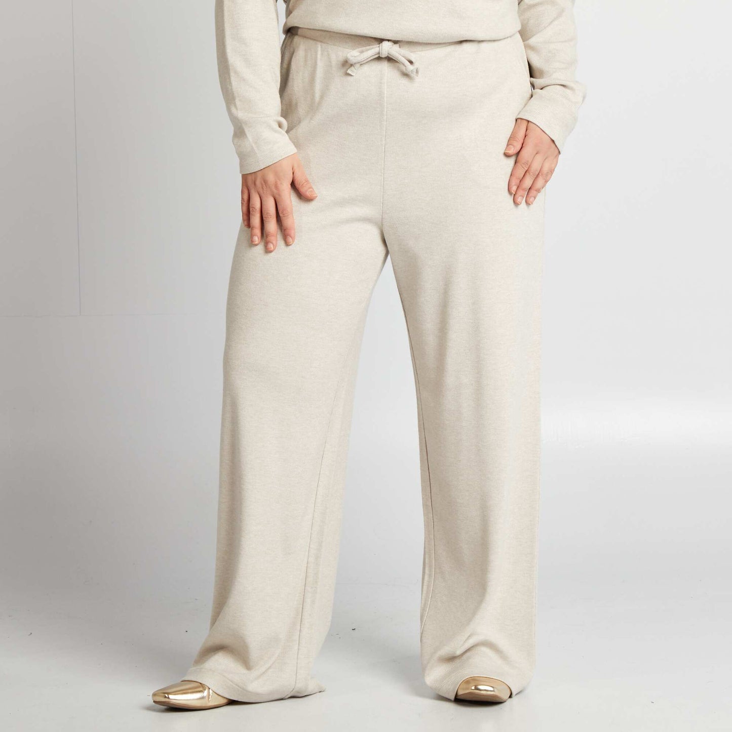 Pantalon en maille douce BEIGE