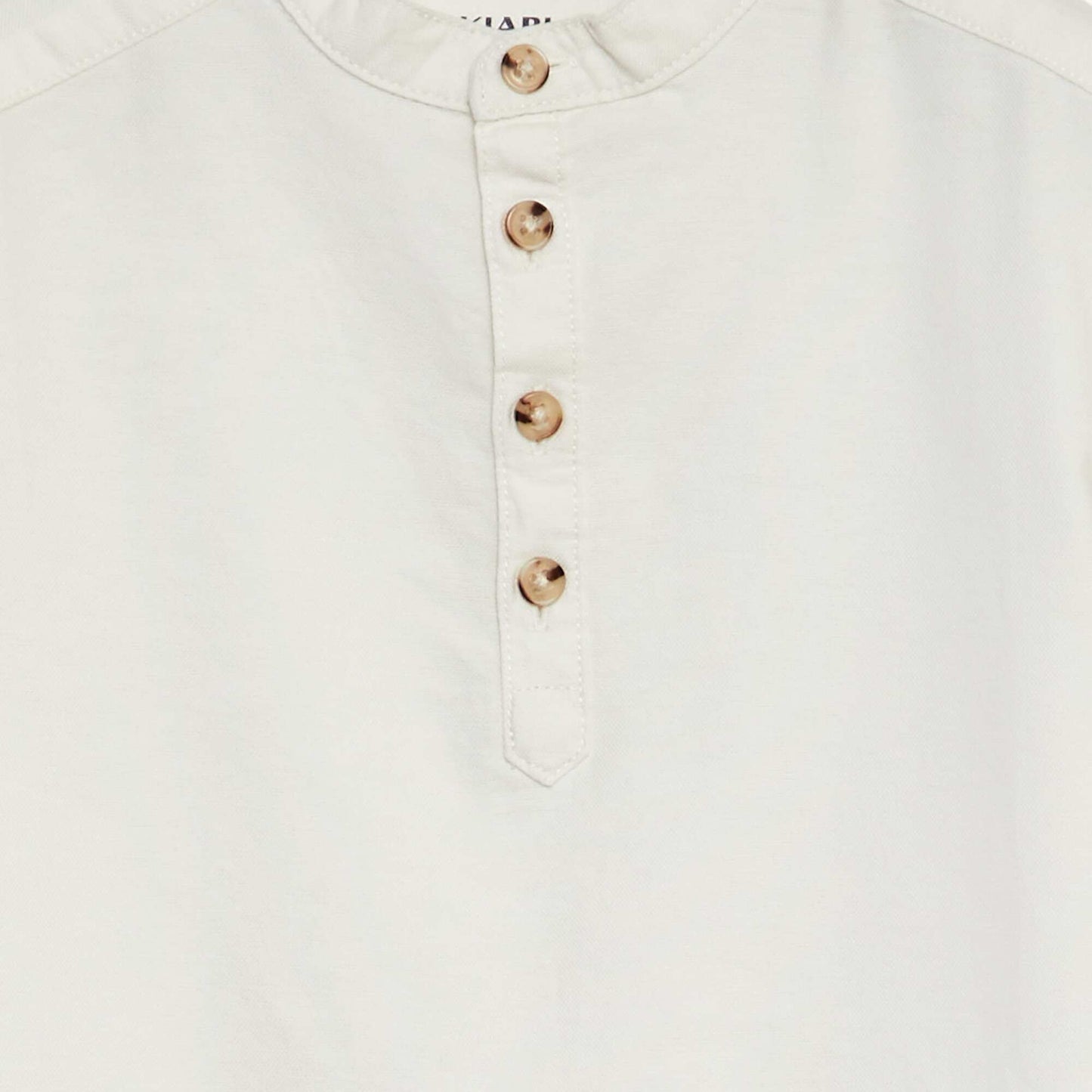 Chemise en coton col mao blanc