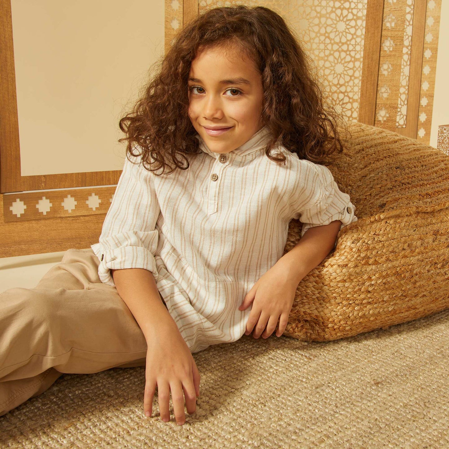 Chemise rayée à capuche BLANC