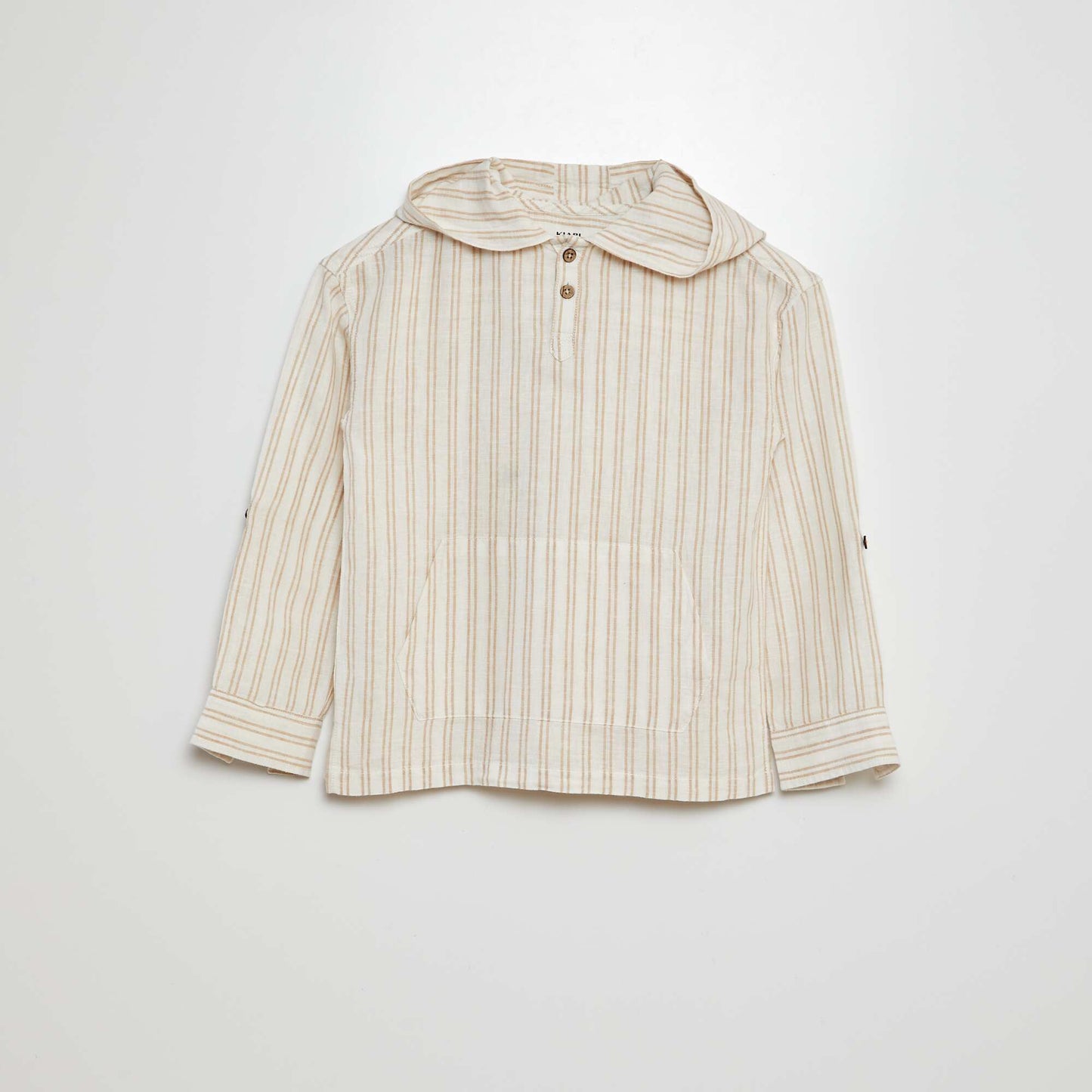 Chemise rayée à capuche BLANC