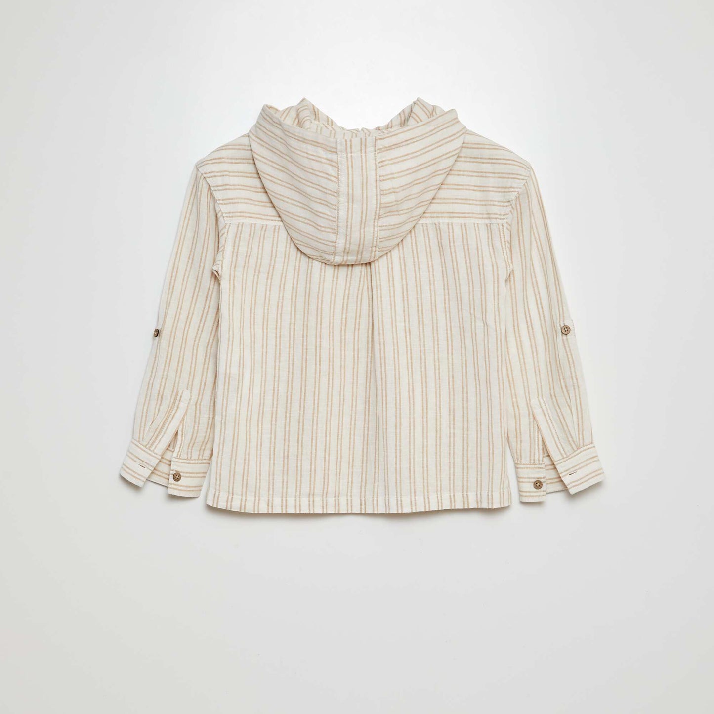 Chemise rayée à capuche BLANC
