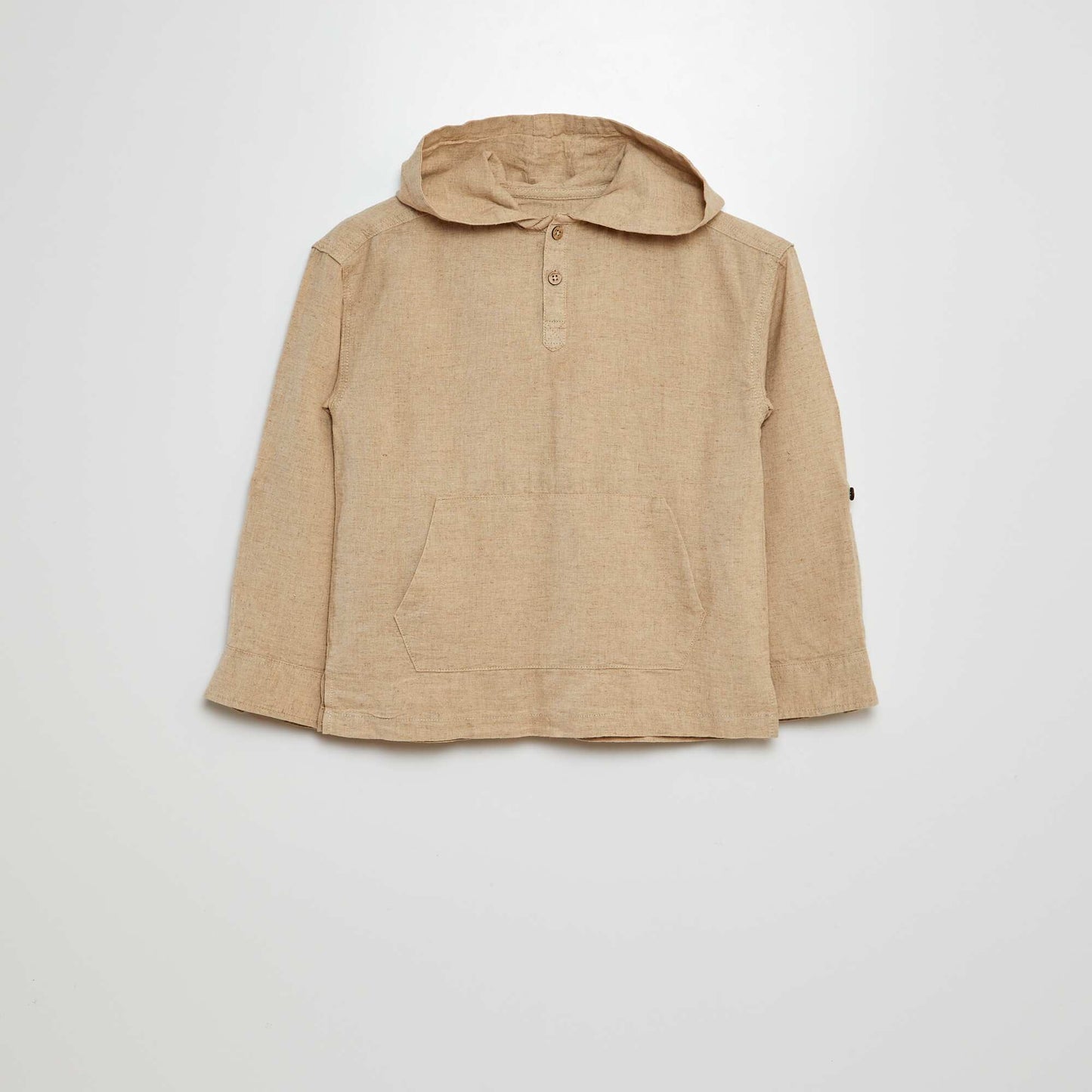 Chemise rayée à capuche BEIGE