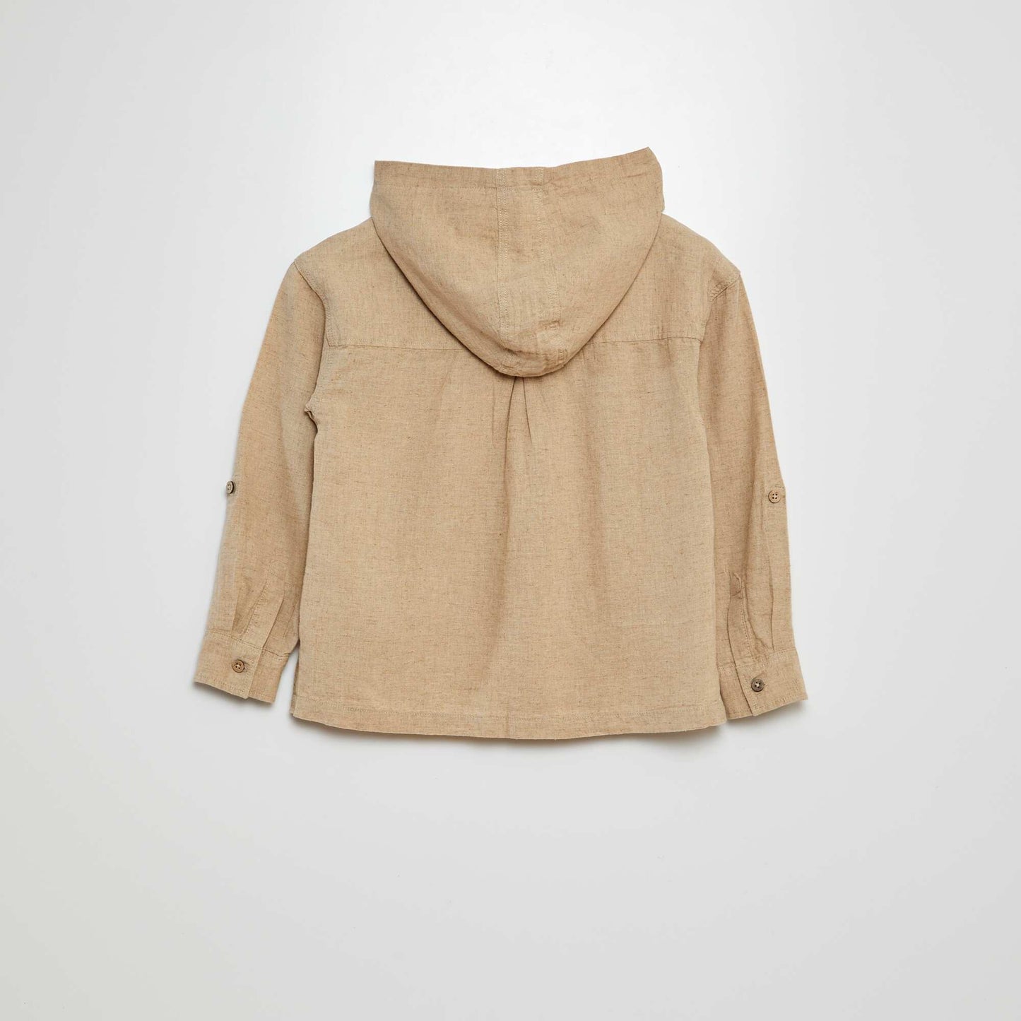 Chemise rayée à capuche BEIGE