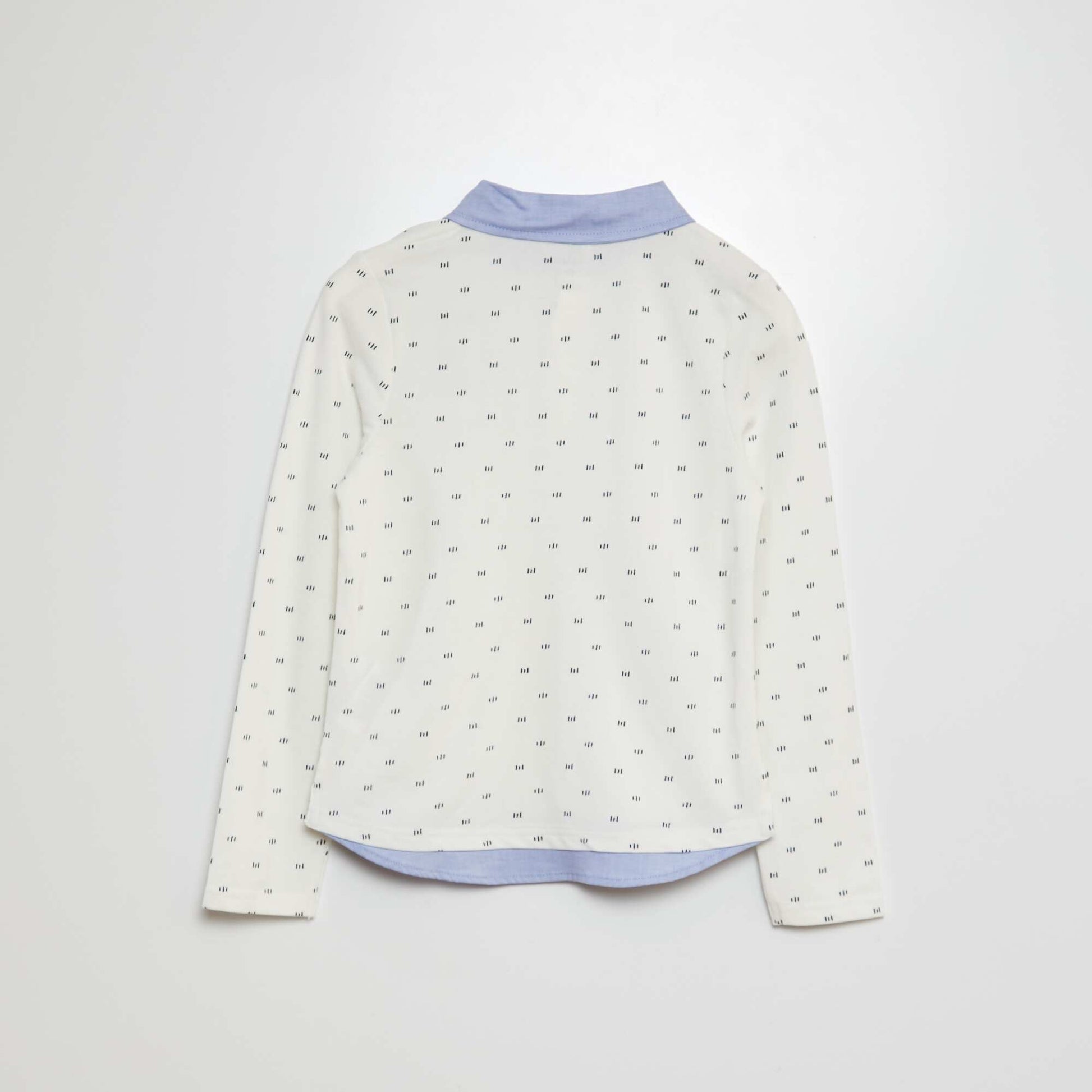 Polo en piqué de coton effet 2 en 1 Blanc