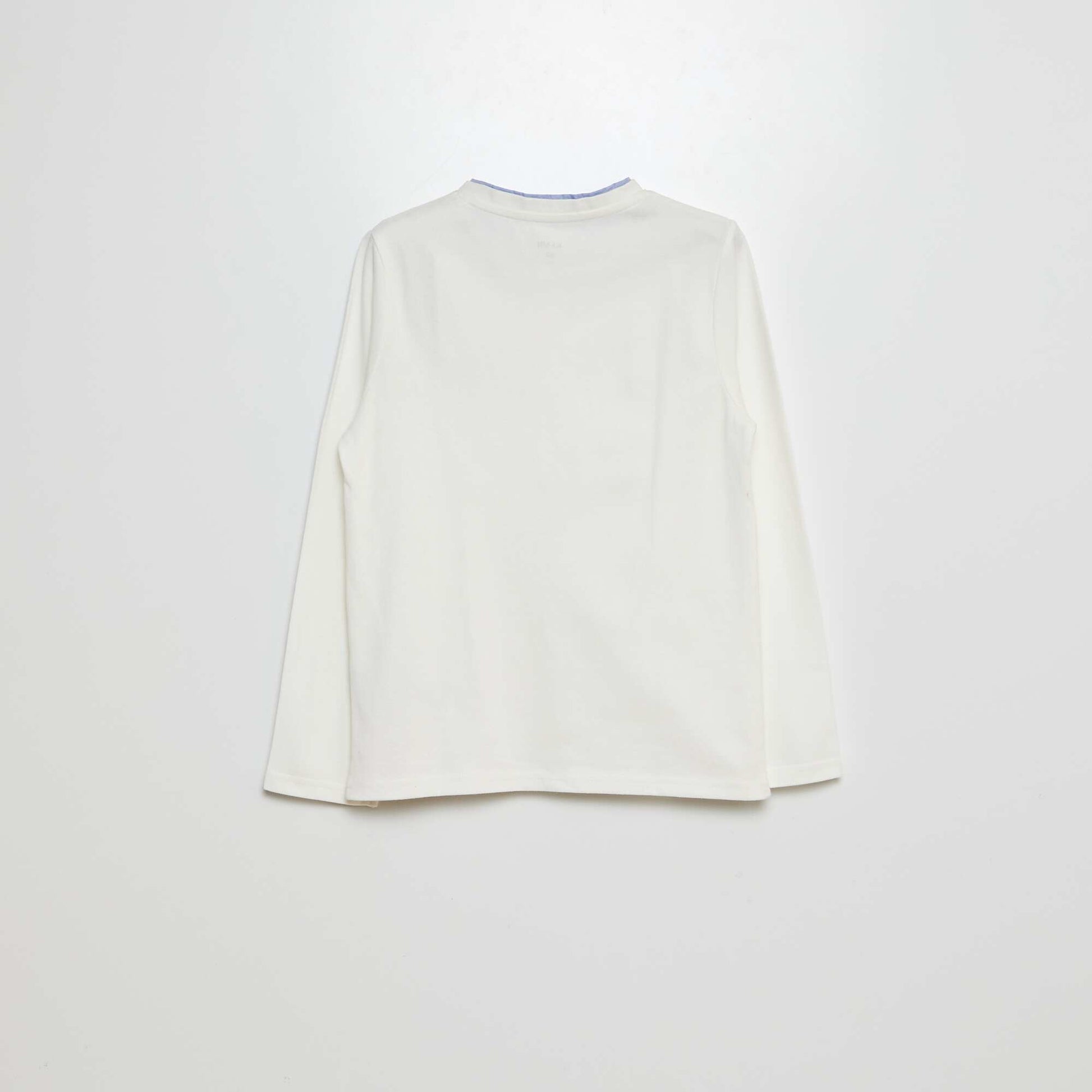T-shirt en maille piquée col tunisien blanc