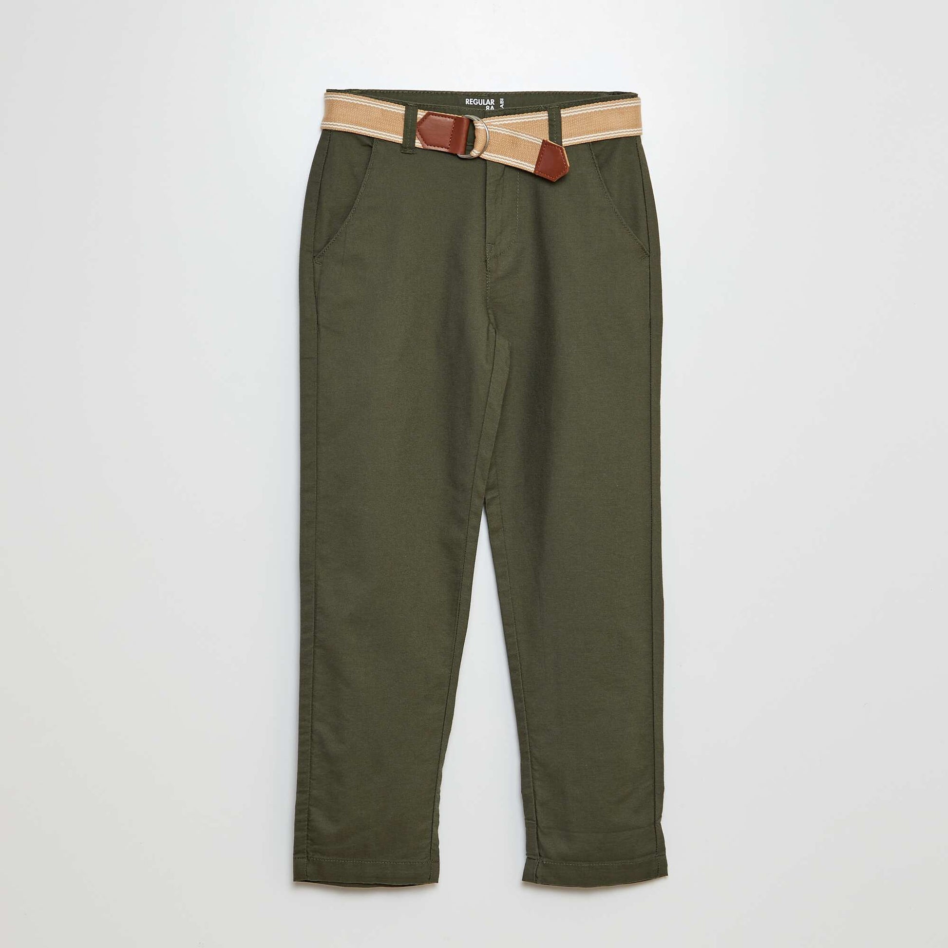 Pantalon chino avec ceinture Vert
