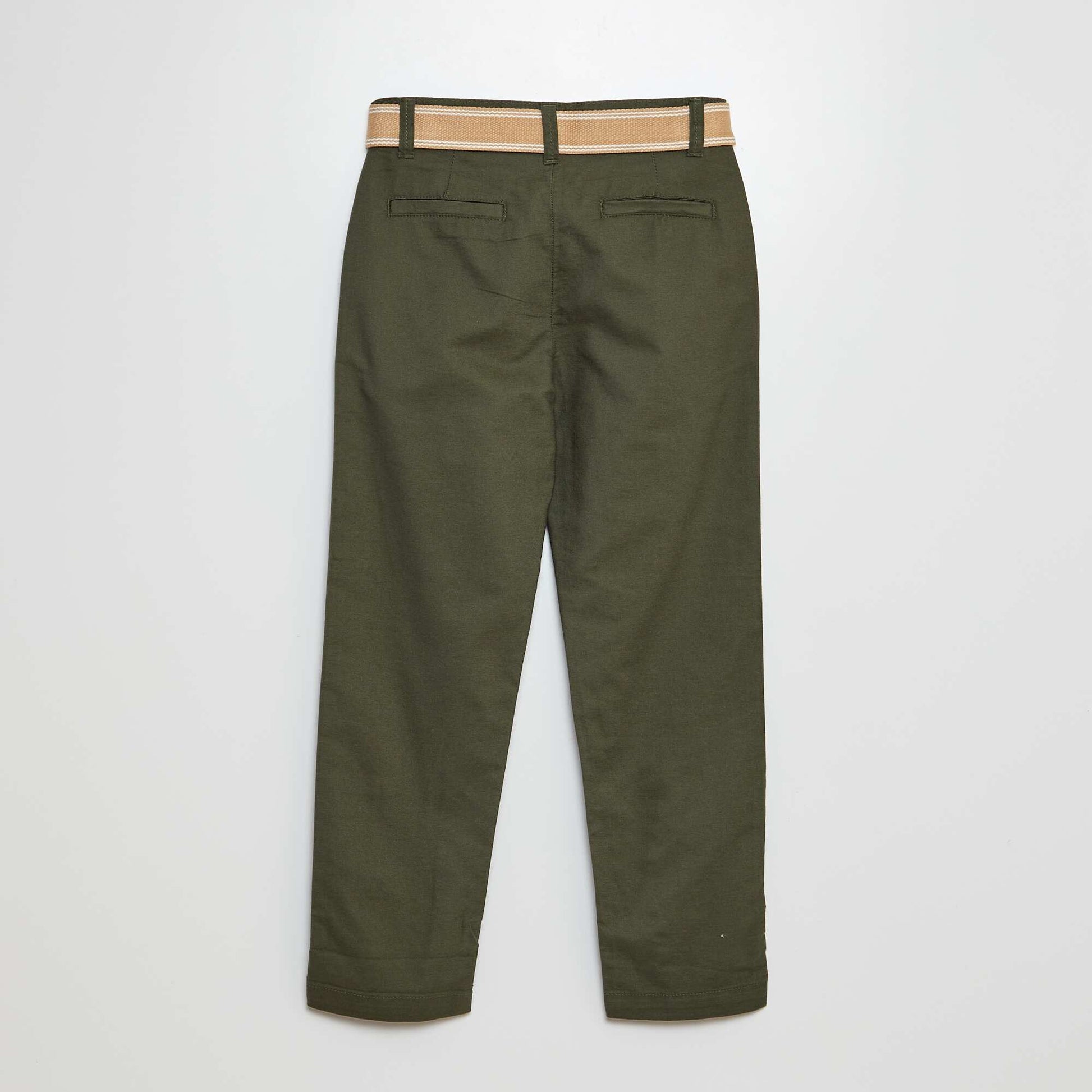 Pantalon chino avec ceinture Vert