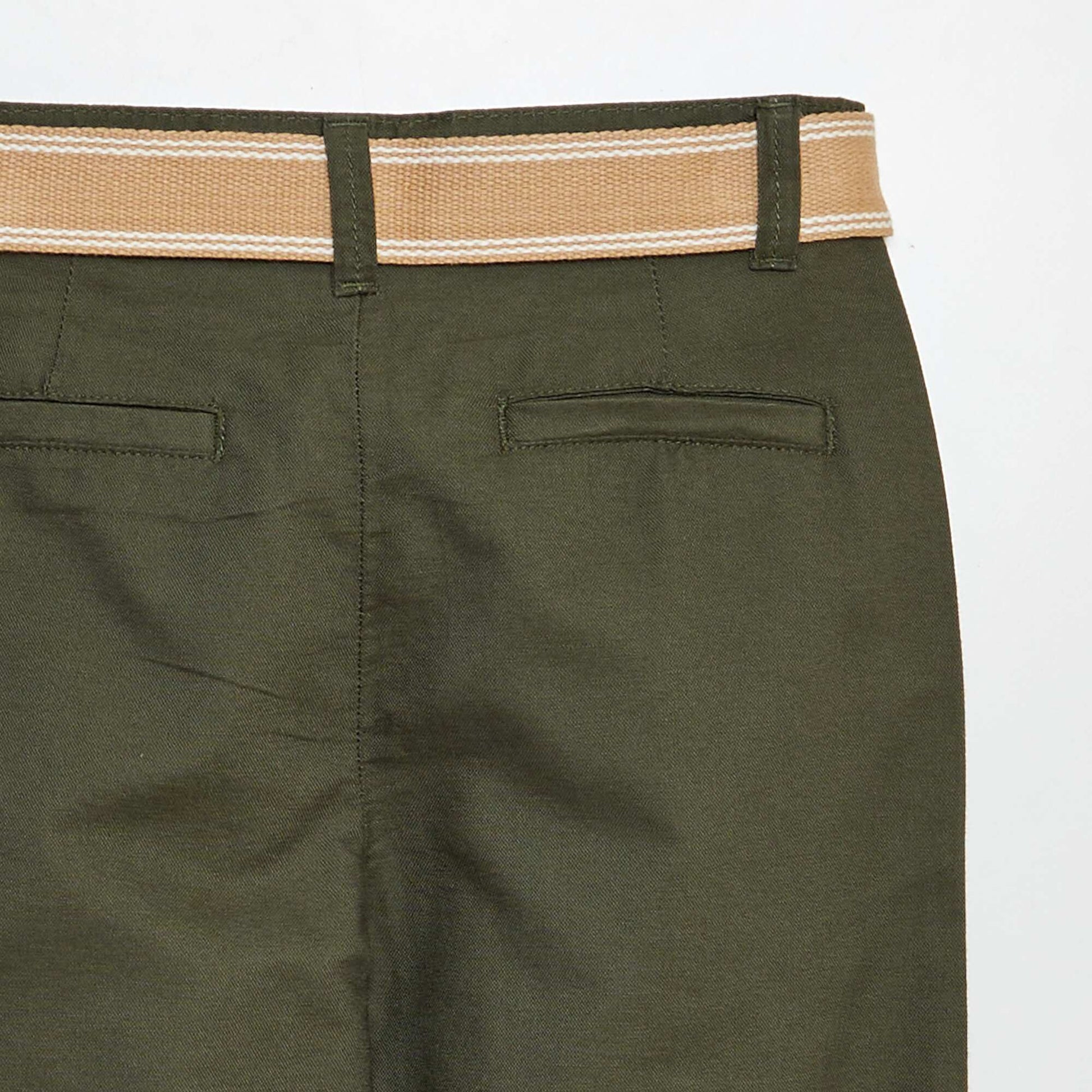 Pantalon chino avec ceinture Vert
