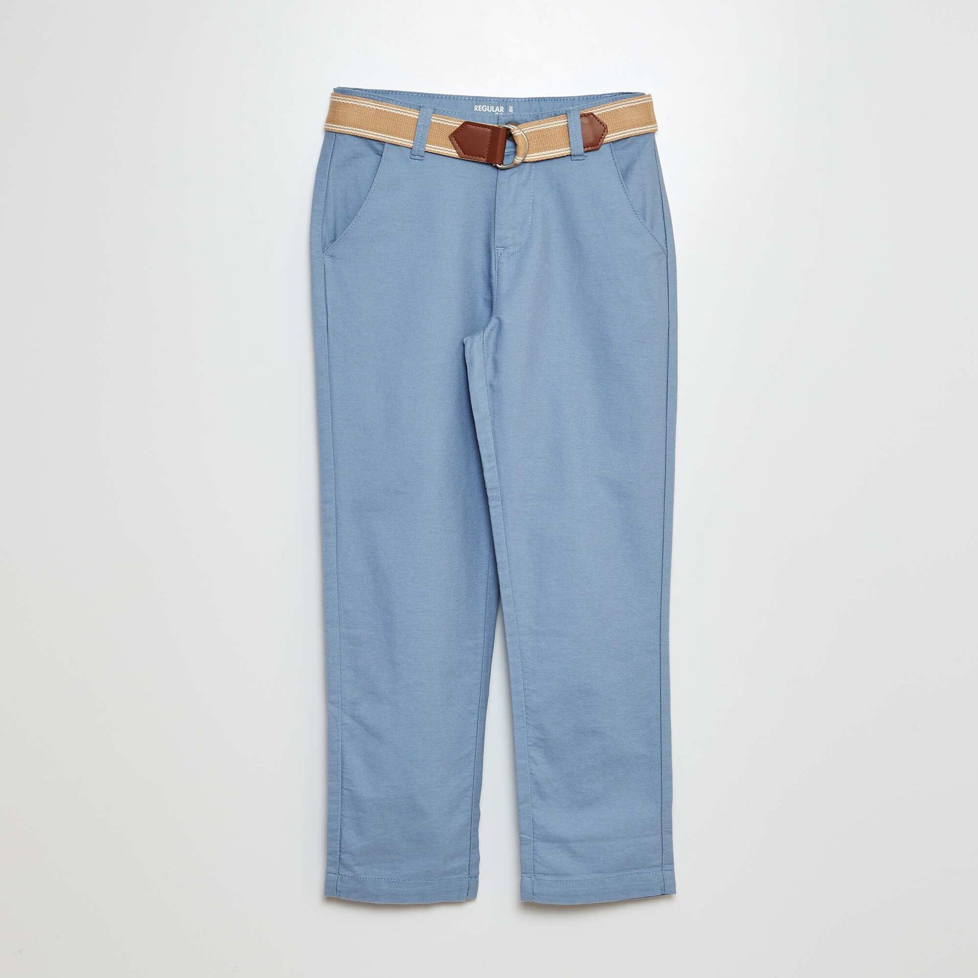 Pantalon chino avec ceinture Bleu